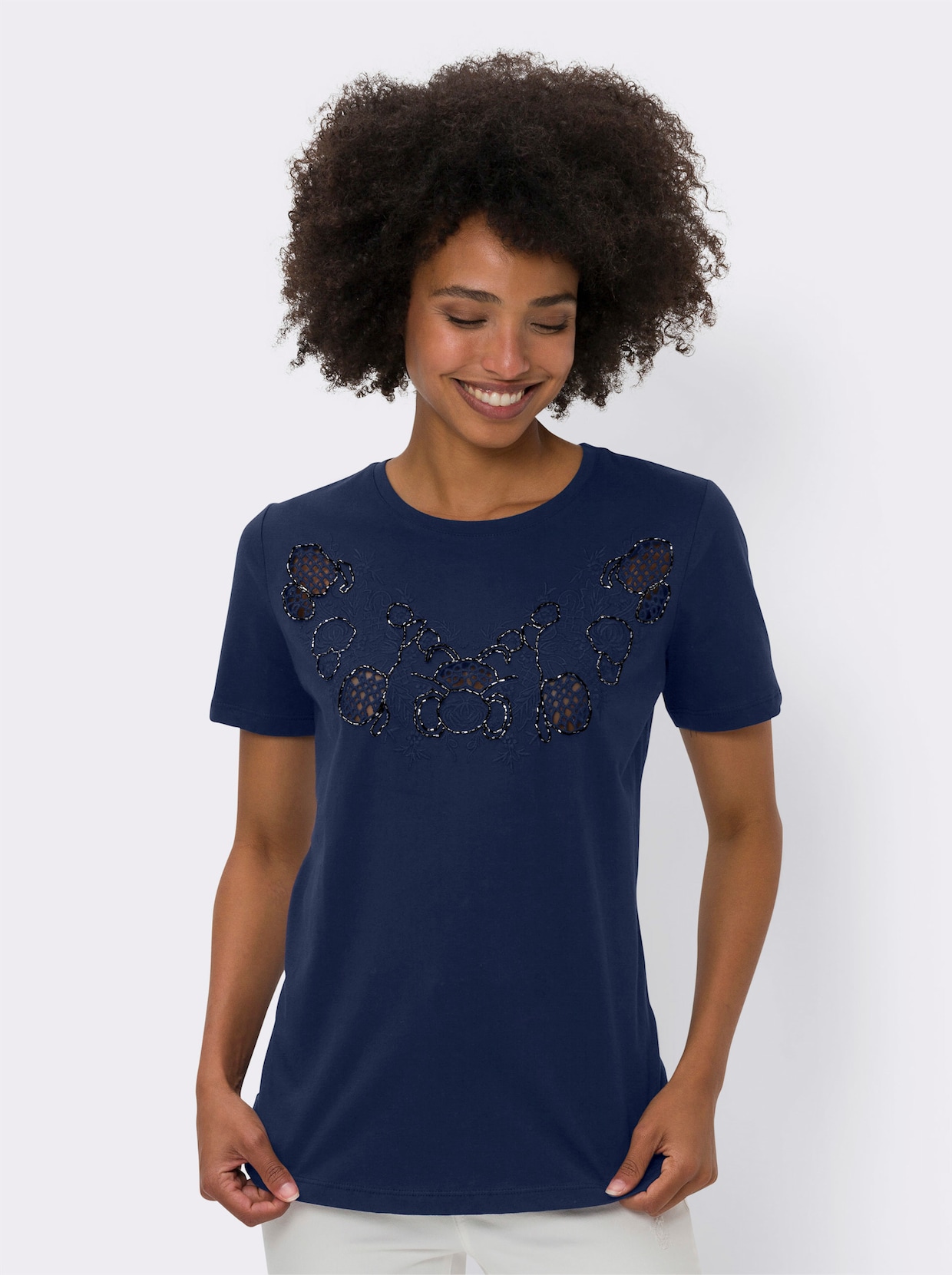 heine T-shirt à col rond - marine