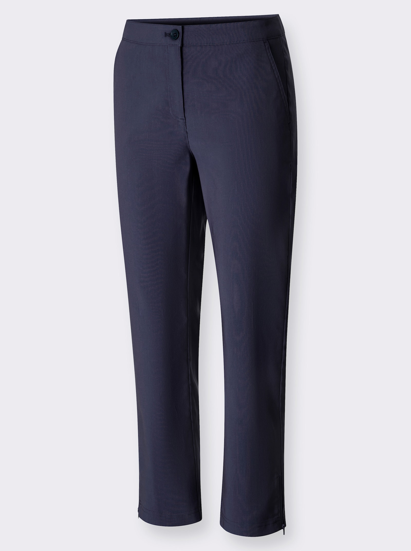 7/8-broek met ritssluitingen aan de zoom - marine