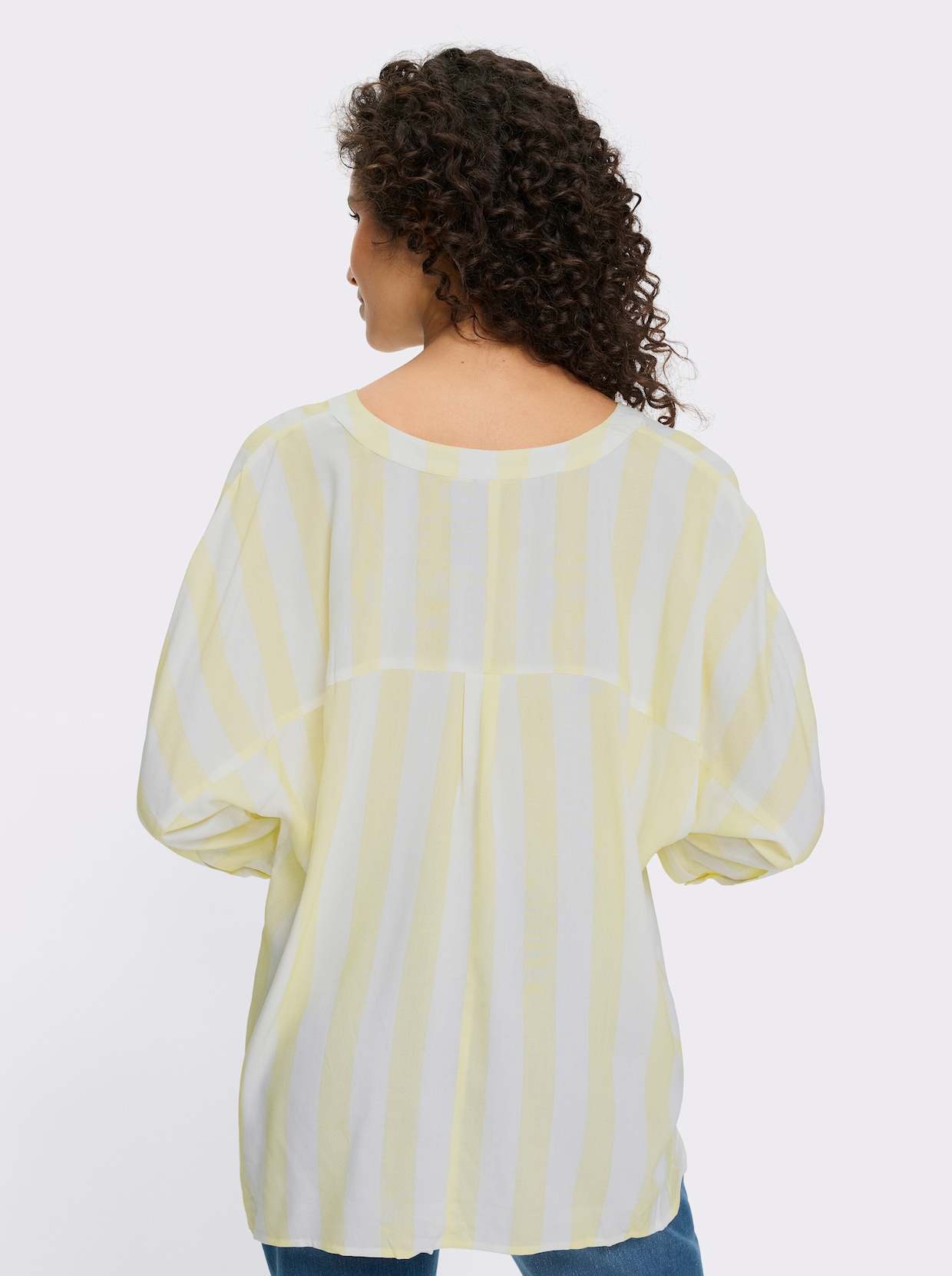 heine Gestreifte Bluse - ecru-zitrone-gestreift