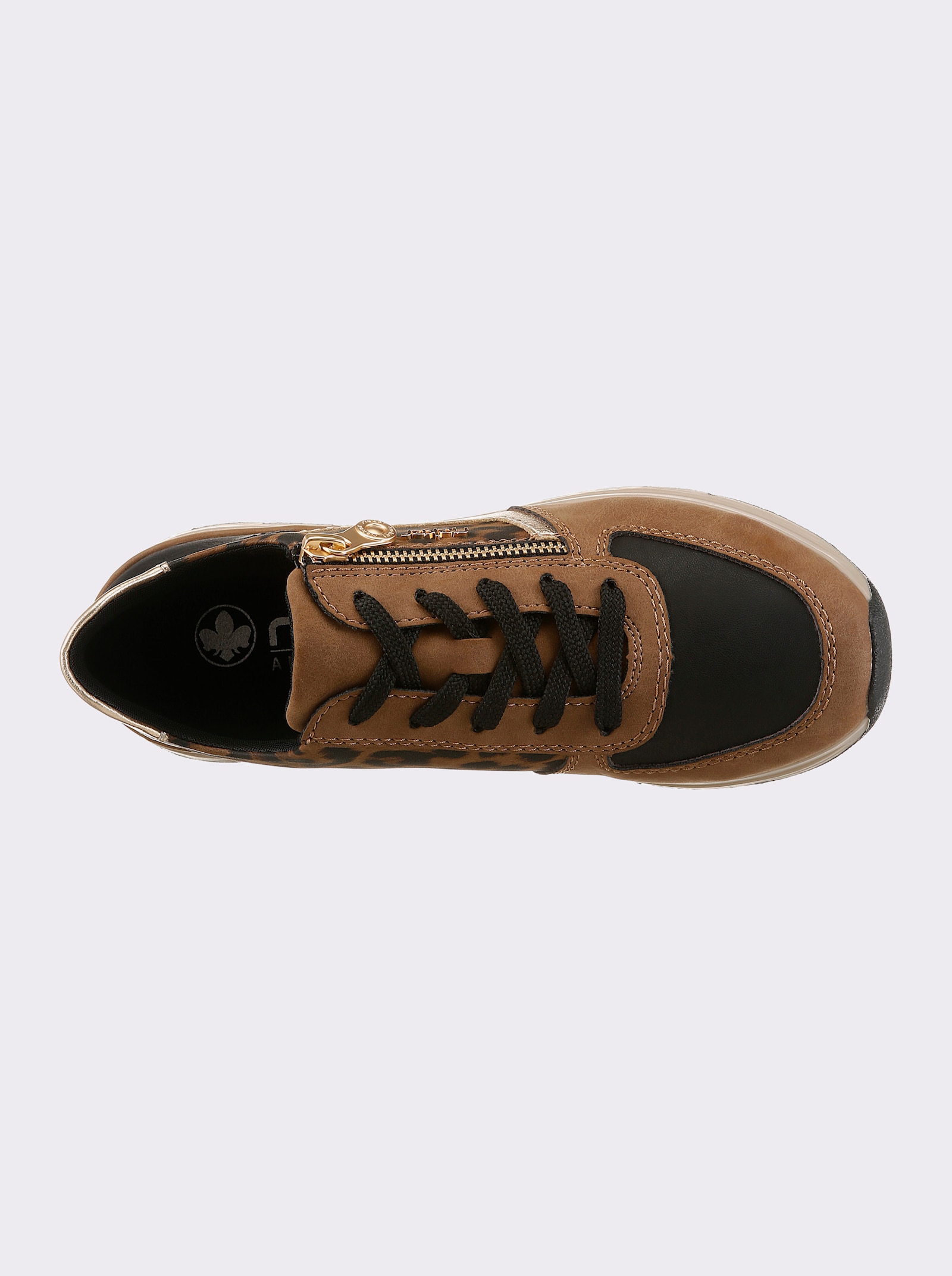 Rieker Sneaker mit Leo-Muster - schwarz-goldfarben