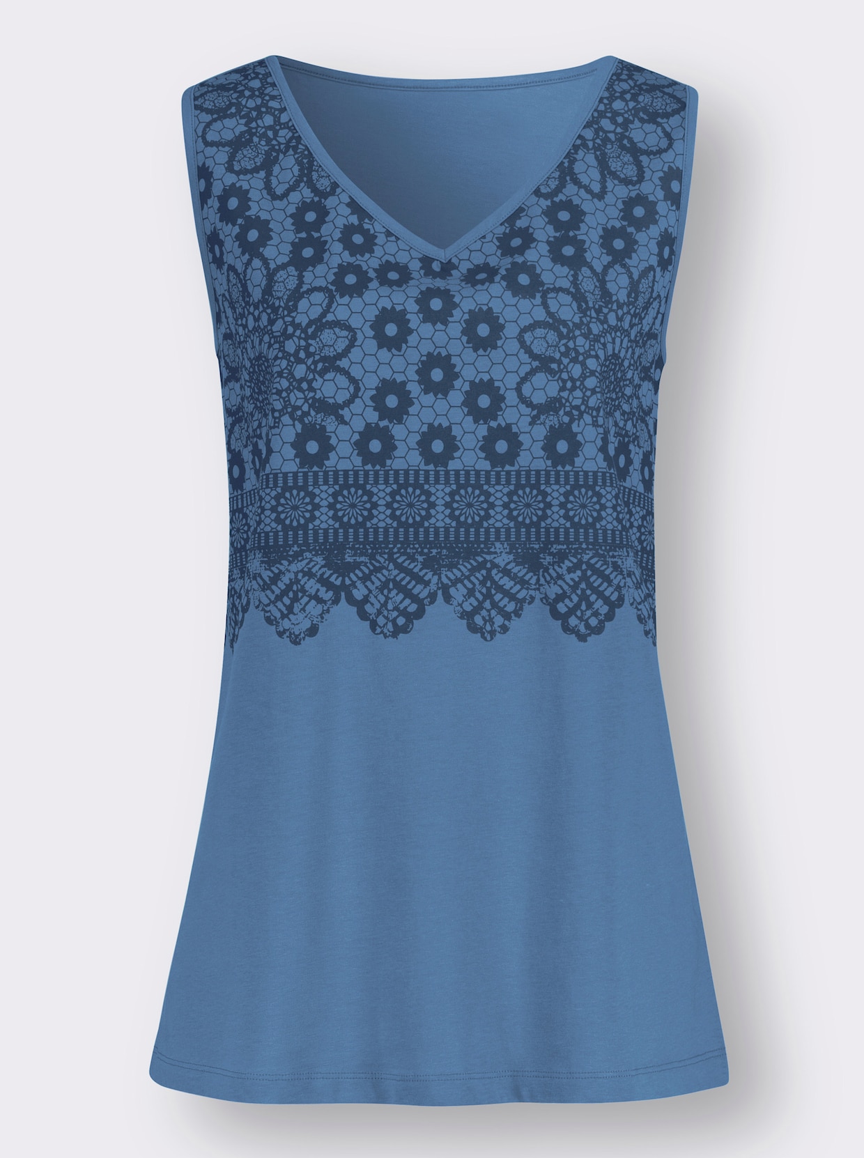 Shirttop - middelblauw/jeansblauw