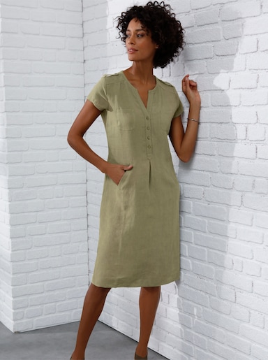 CREATION L PREMIUM Leinen-Kleid - khaki