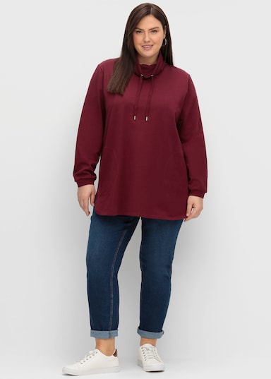 sheego Sweatshirt - weinrot
