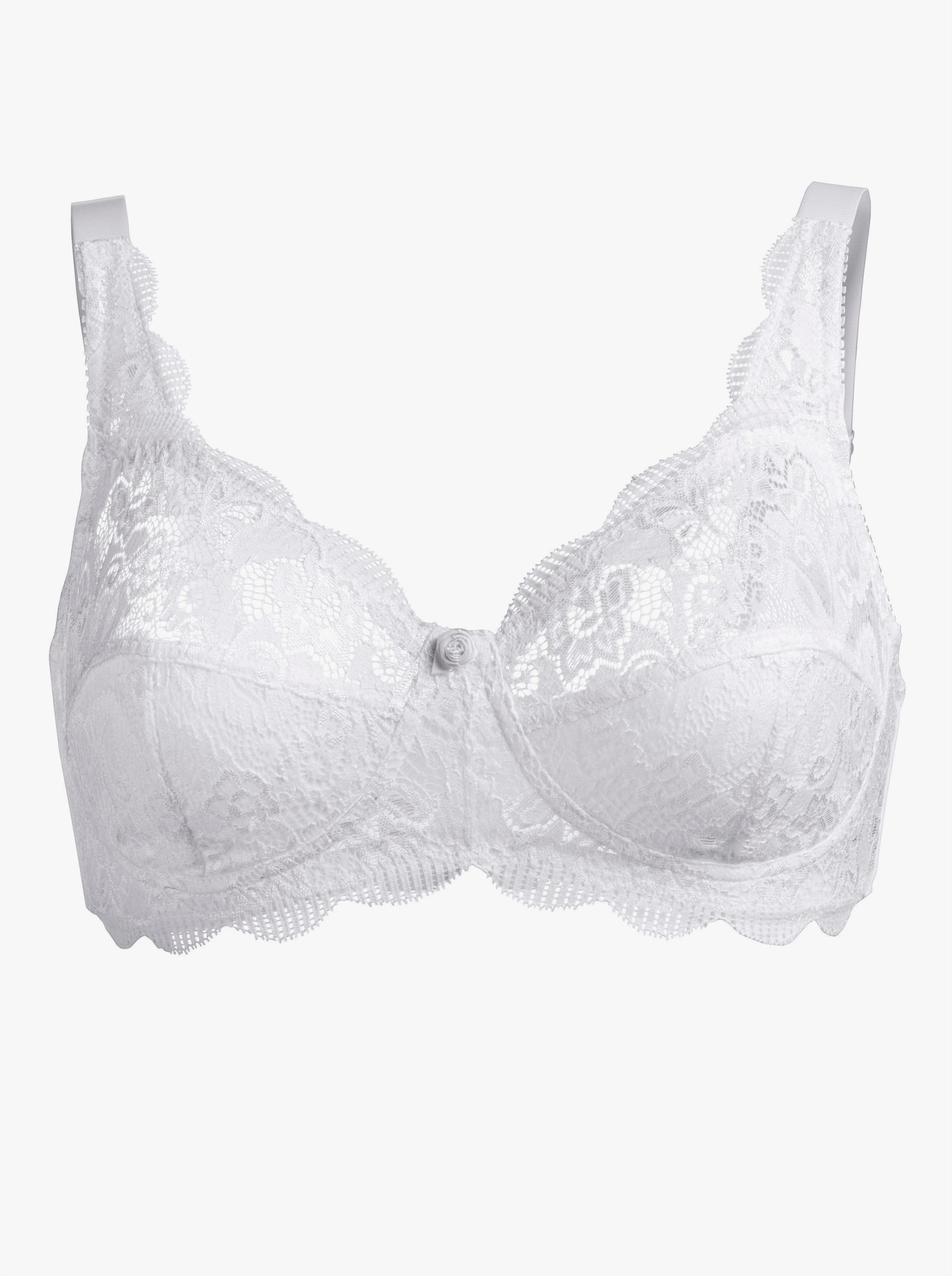 Susa BH ohne Bügel aus elastischer Spitze - weiß + marine