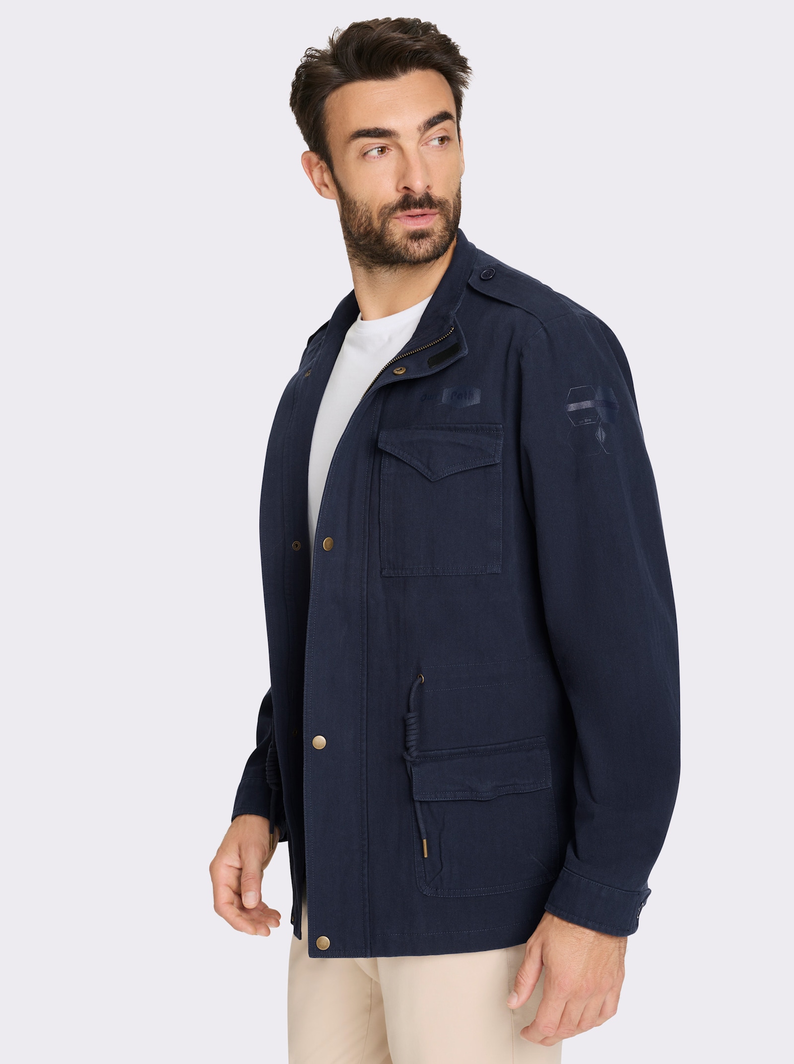 Marco Donati Longjacke mit Schulterriegel - marine