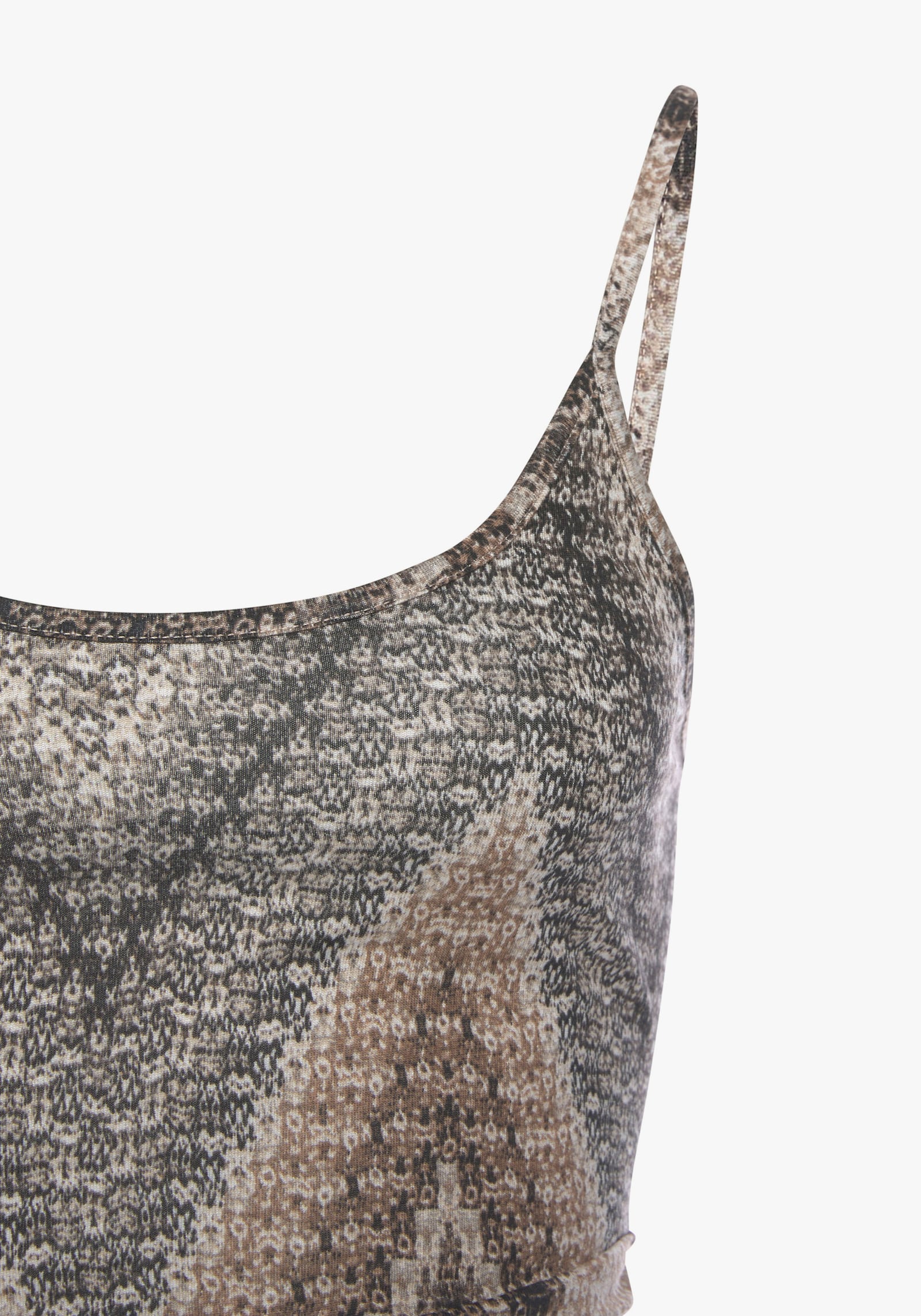 LASCANA Midi-jurk - zwart/bruin/crème bedrukt