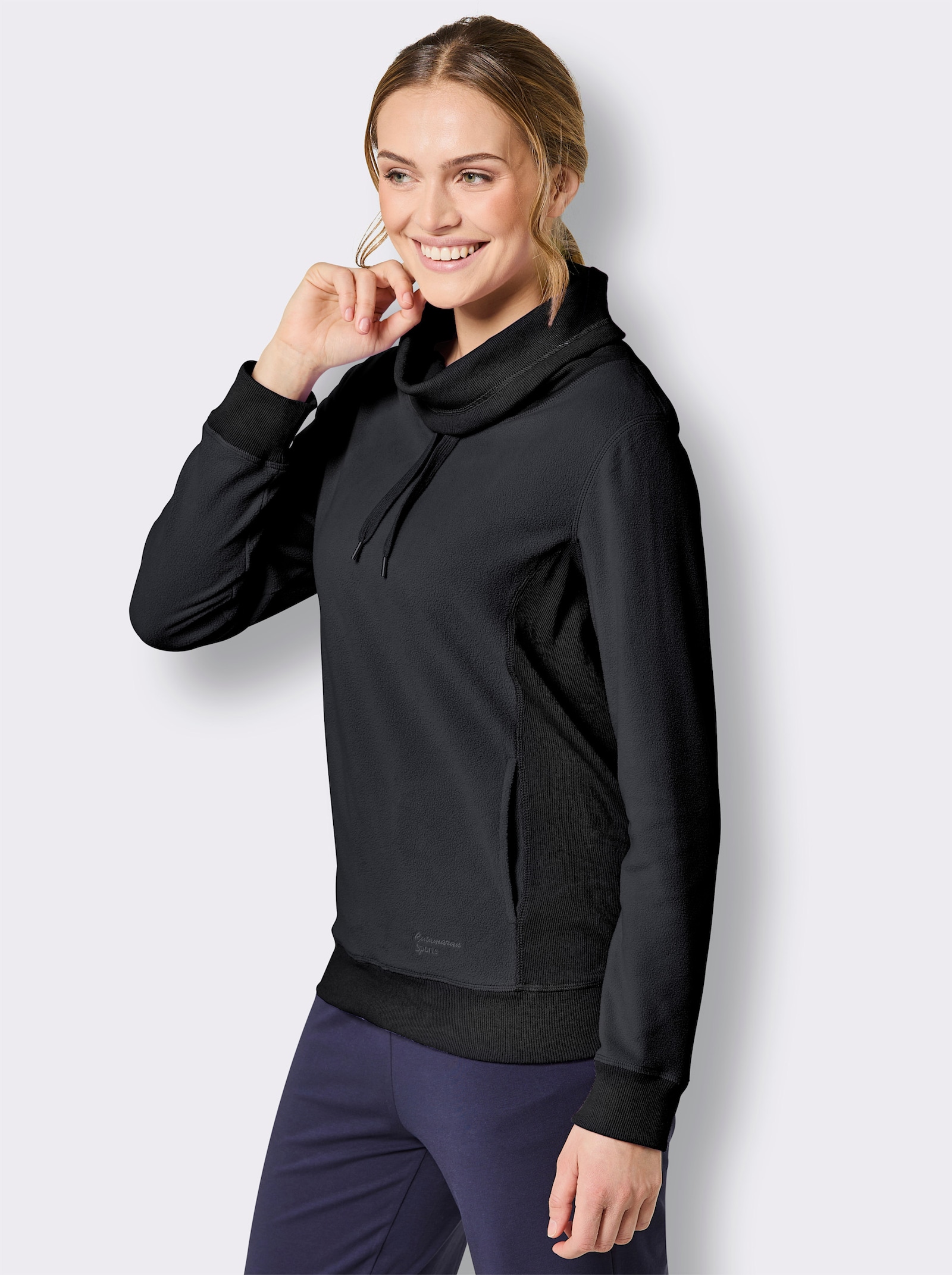 Catamaran Sports Fleeceshirt mit Nahttaschen - schwarz