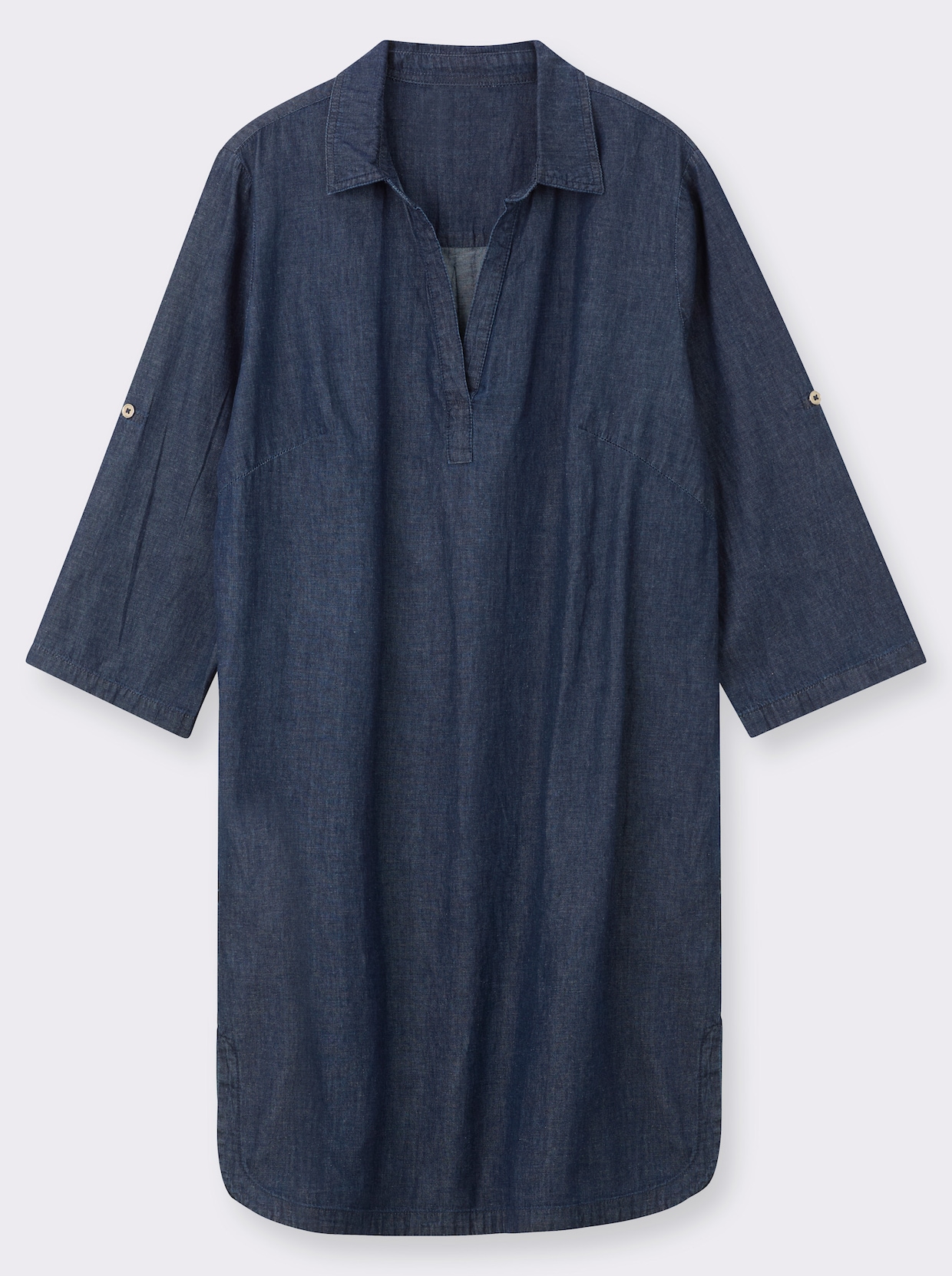 Jeanskleid in Schlupfform - blue-stone-washed