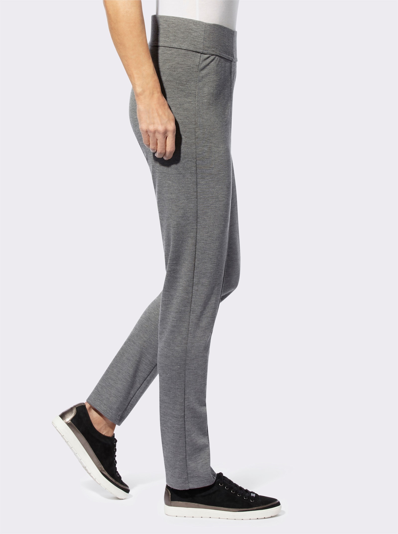 Schlupfhose in komfortabler Romanit-Qualität - steingrau-meliert