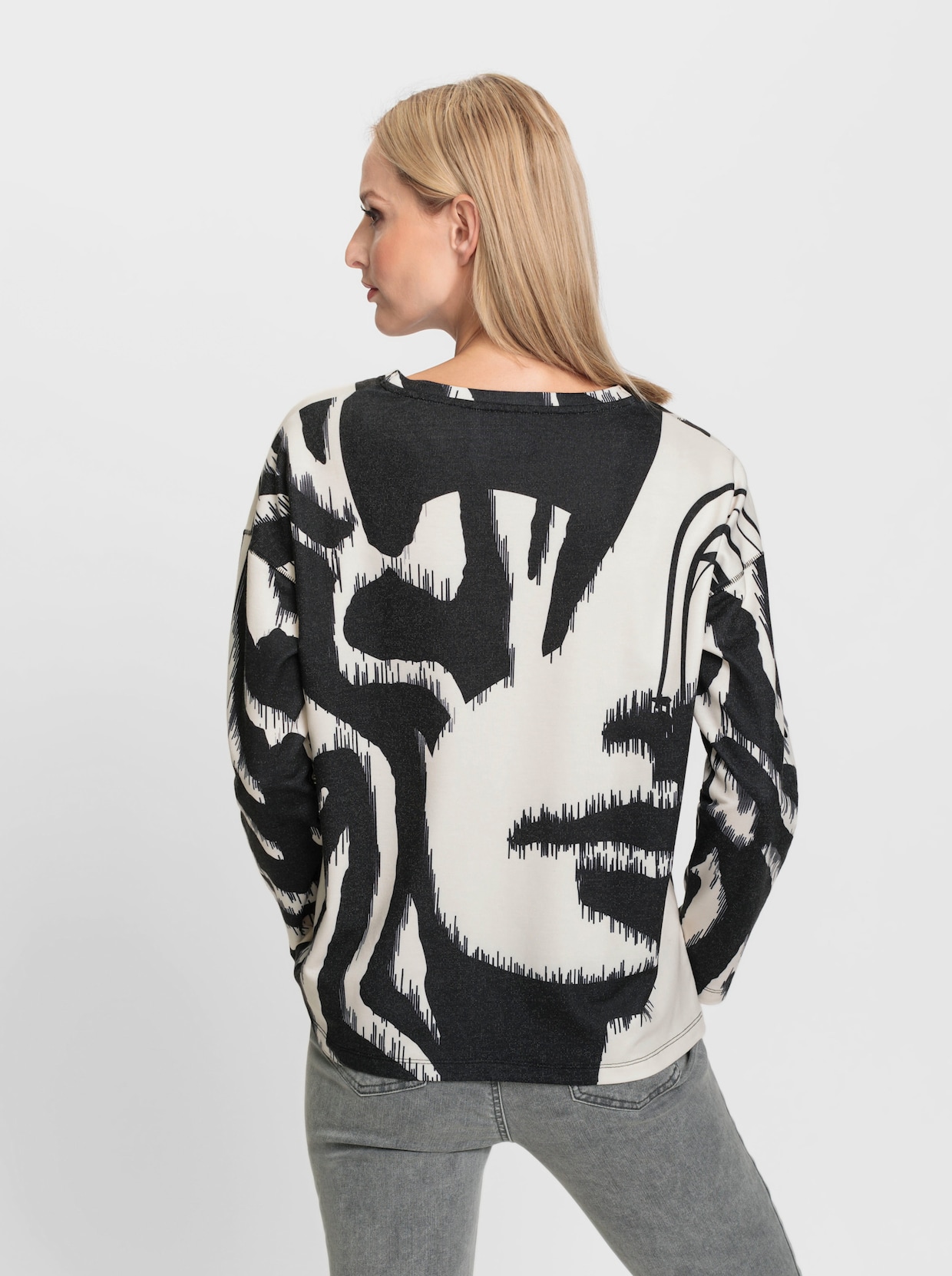 heine Sweatshirt - noir-couleur champagne à motifs