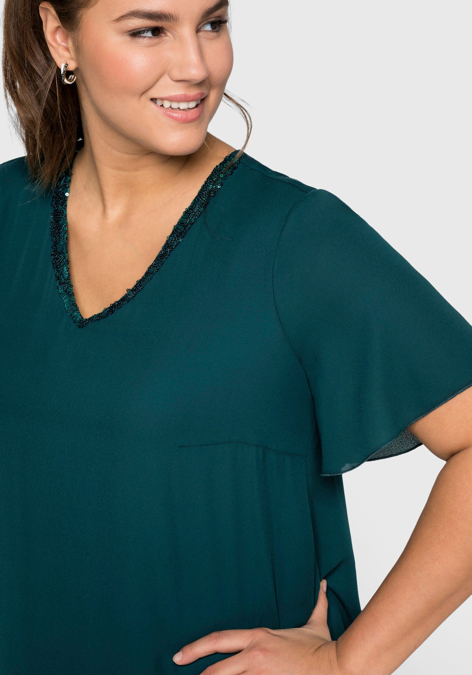 sheego Tunika im Lagenlook - tiefgrün