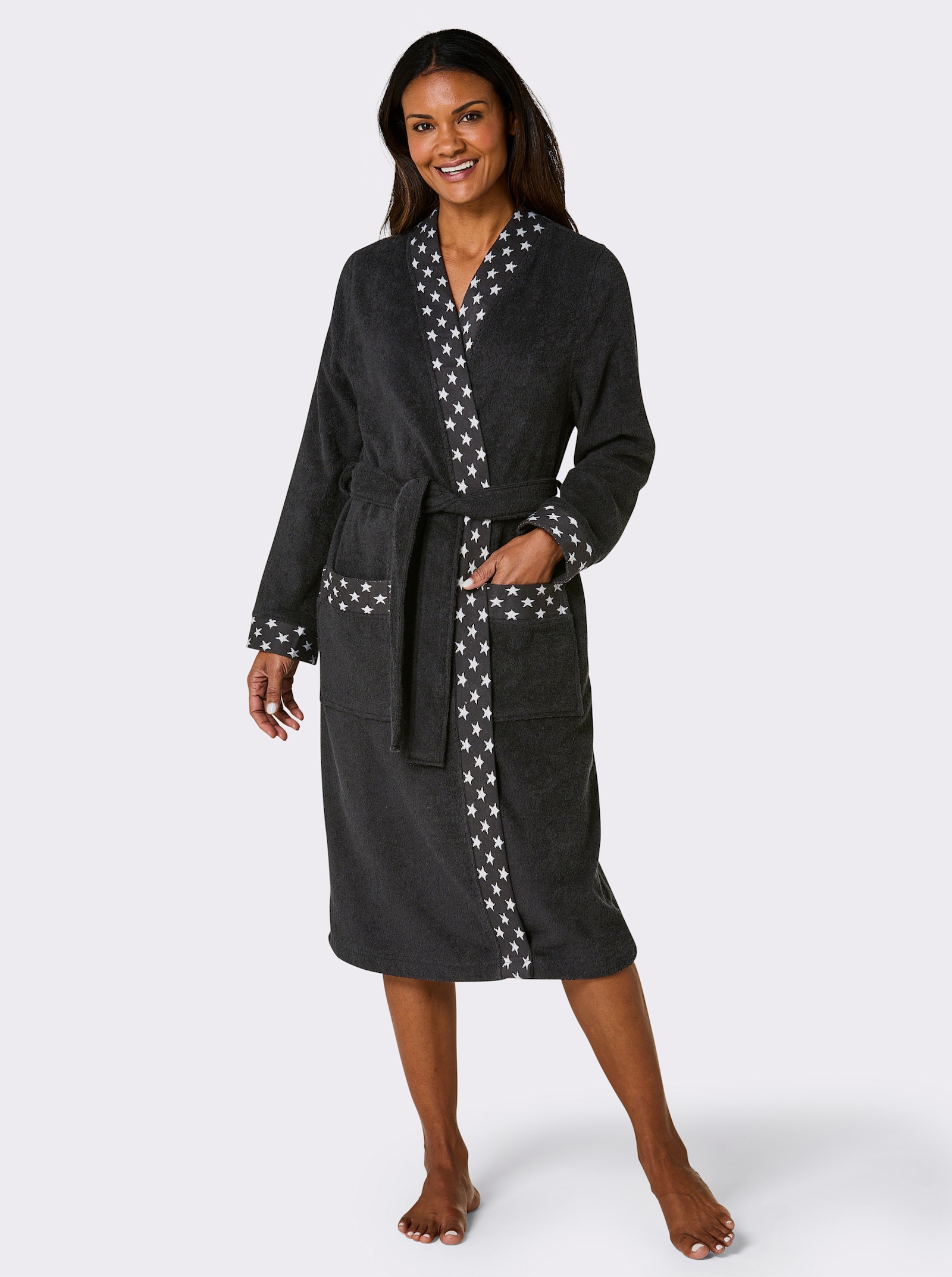 feel good Bademantel - schwarz