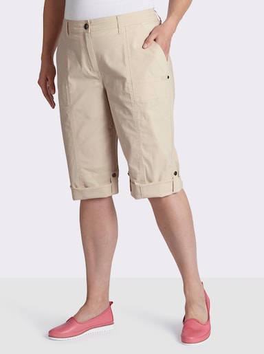 sheego Oprolbare 3/4-broek - zand