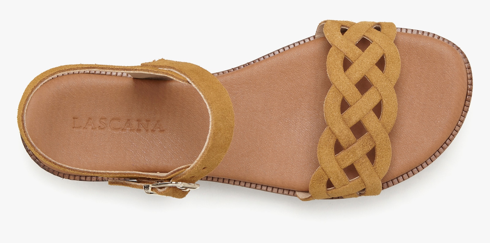 LASCANA Sandale mit Flecht-Riemen - camelfarben