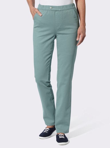 Schlupfjeans mit 2 Taschen vorne - jade
