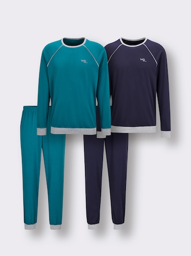 wäschepur men Schlafanzüge - marine + aquapetrol