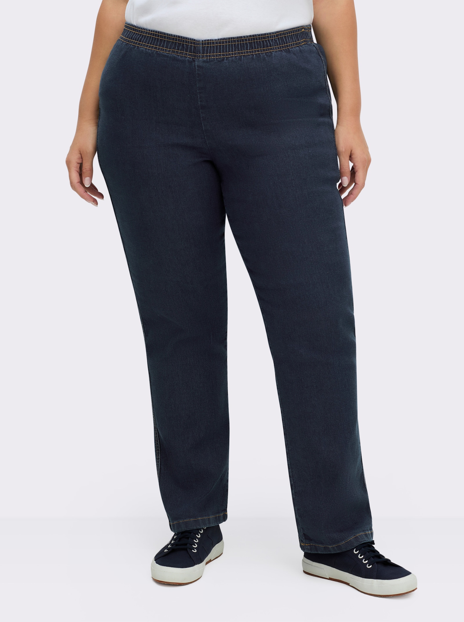 Stretch-Jeans mit Rundum-Dehnbund - dark blue