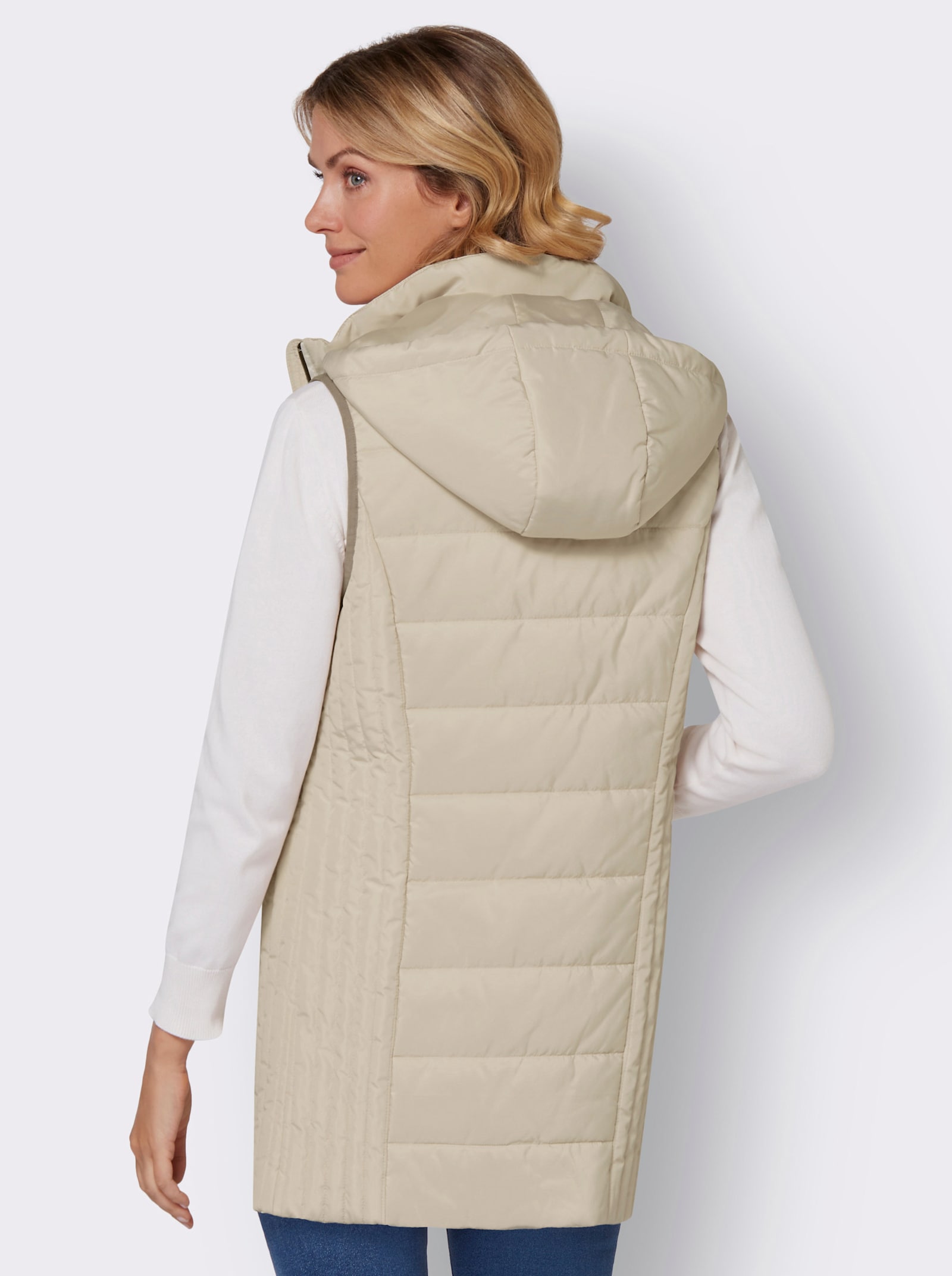 Longweste mit warmer Wattierung - sand