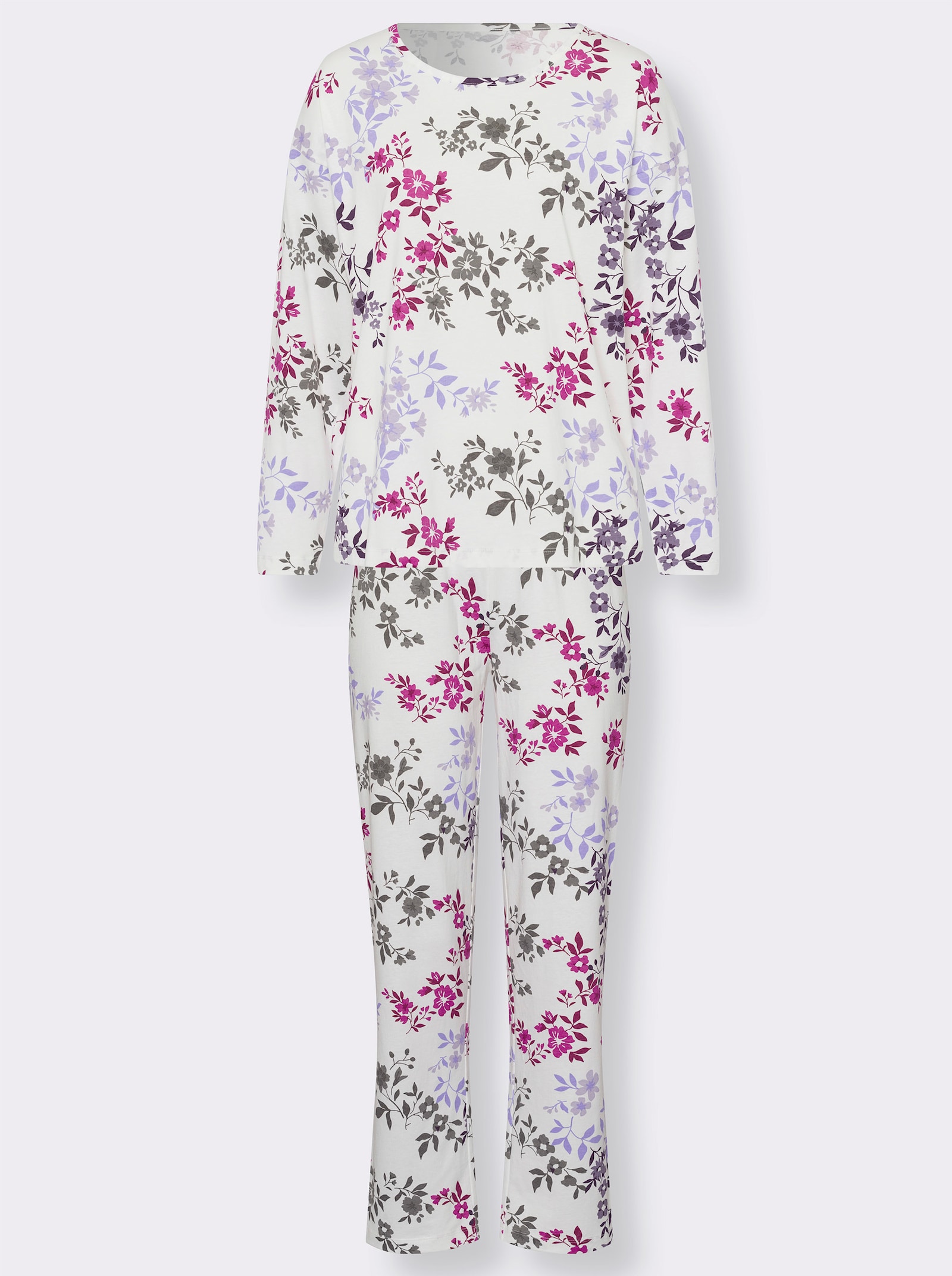 Schlafanzug mit Blumen-Muster - ecru-bedruckt