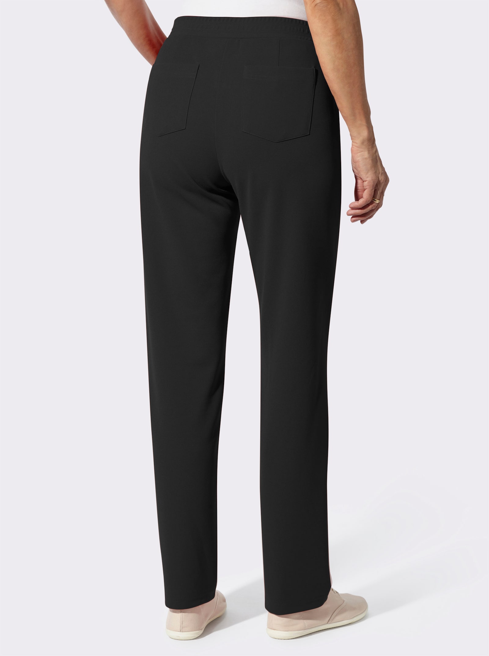 Schlupfhose in gerader Form - schwarz