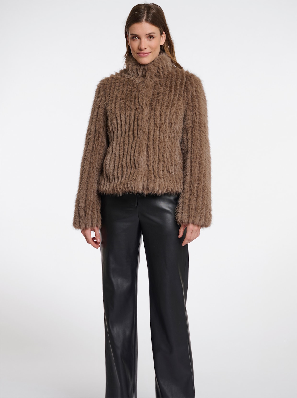 Fellimitatjacke - sesam