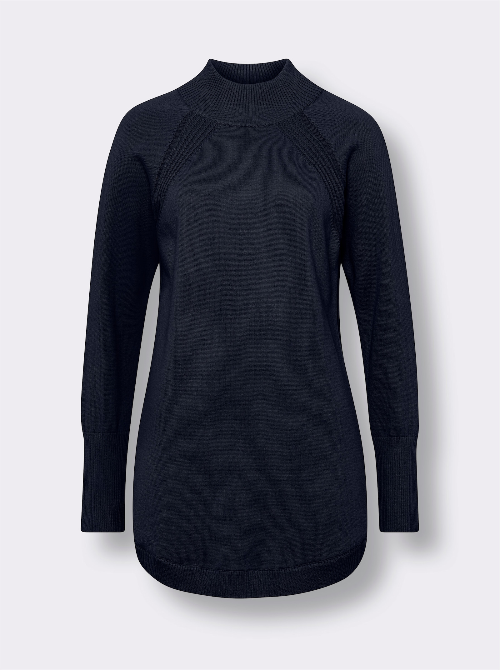 Longpullover aus reiner Baumwolle - marine