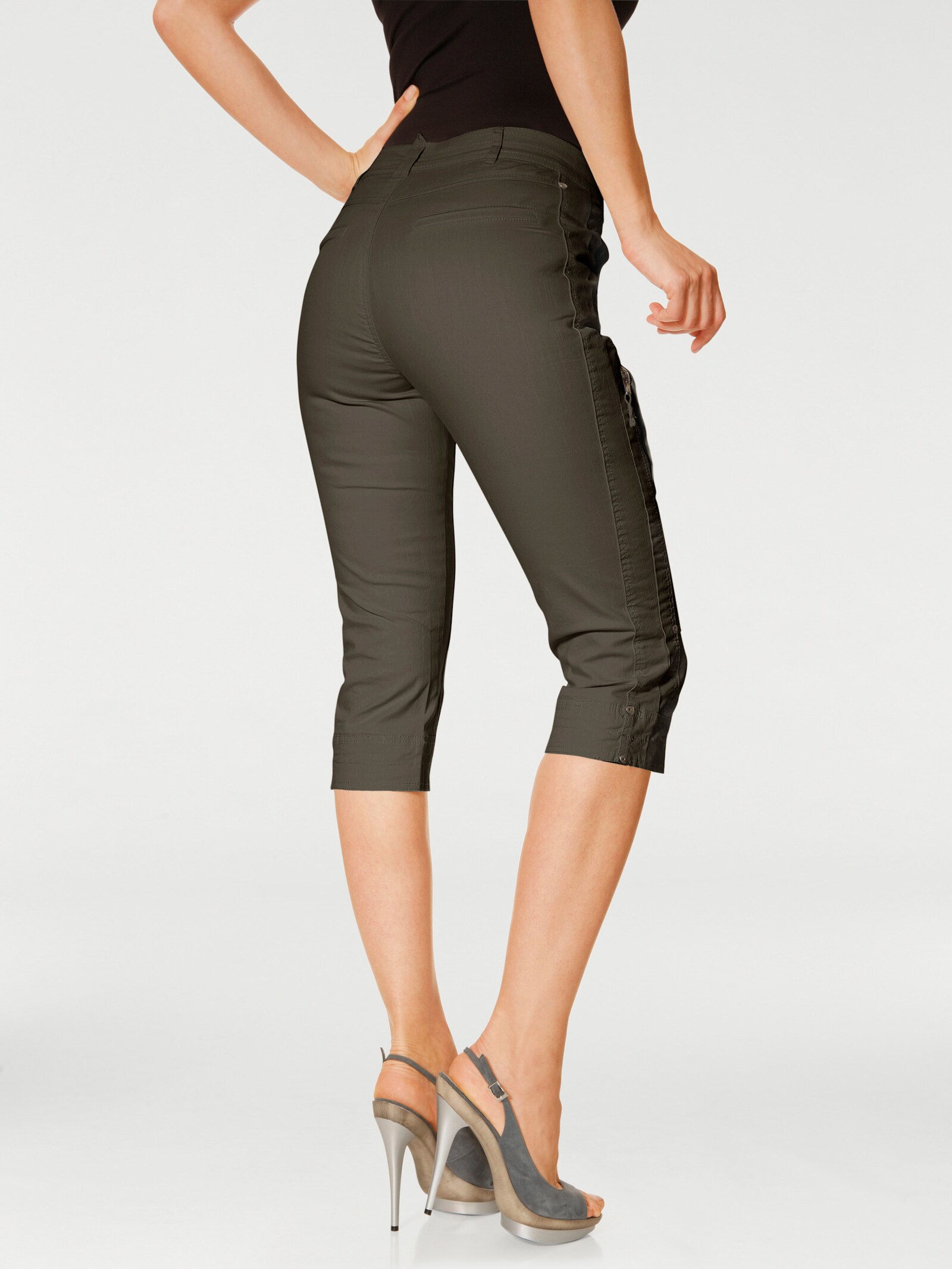 heine Caprihose aus Baumwoll-Stretch - khaki