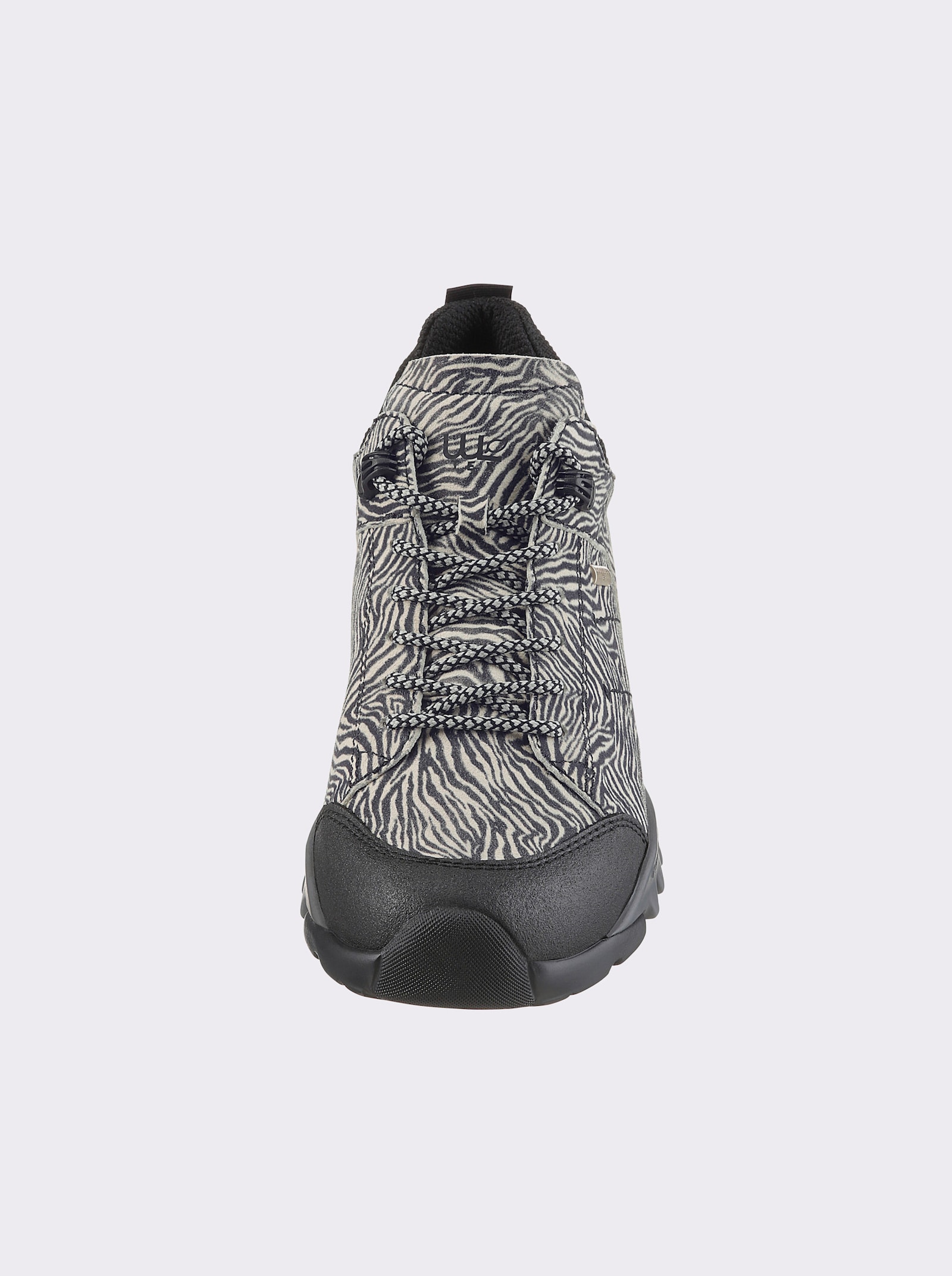 Waldläufer Schnürschuh wind- und wasserabweisend - schwarz-gemustert