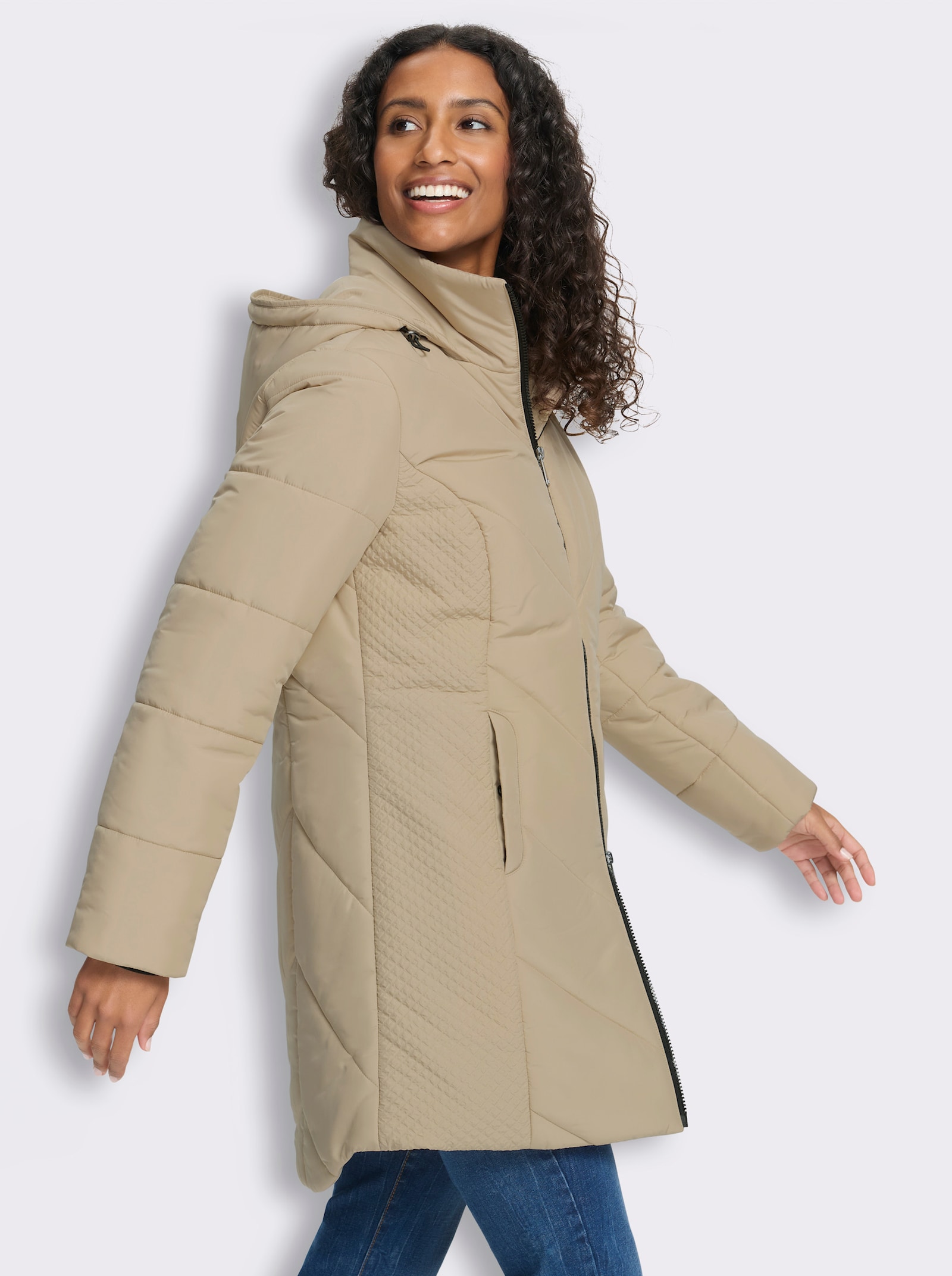 heine Steppjacke mit Stulpen - beige