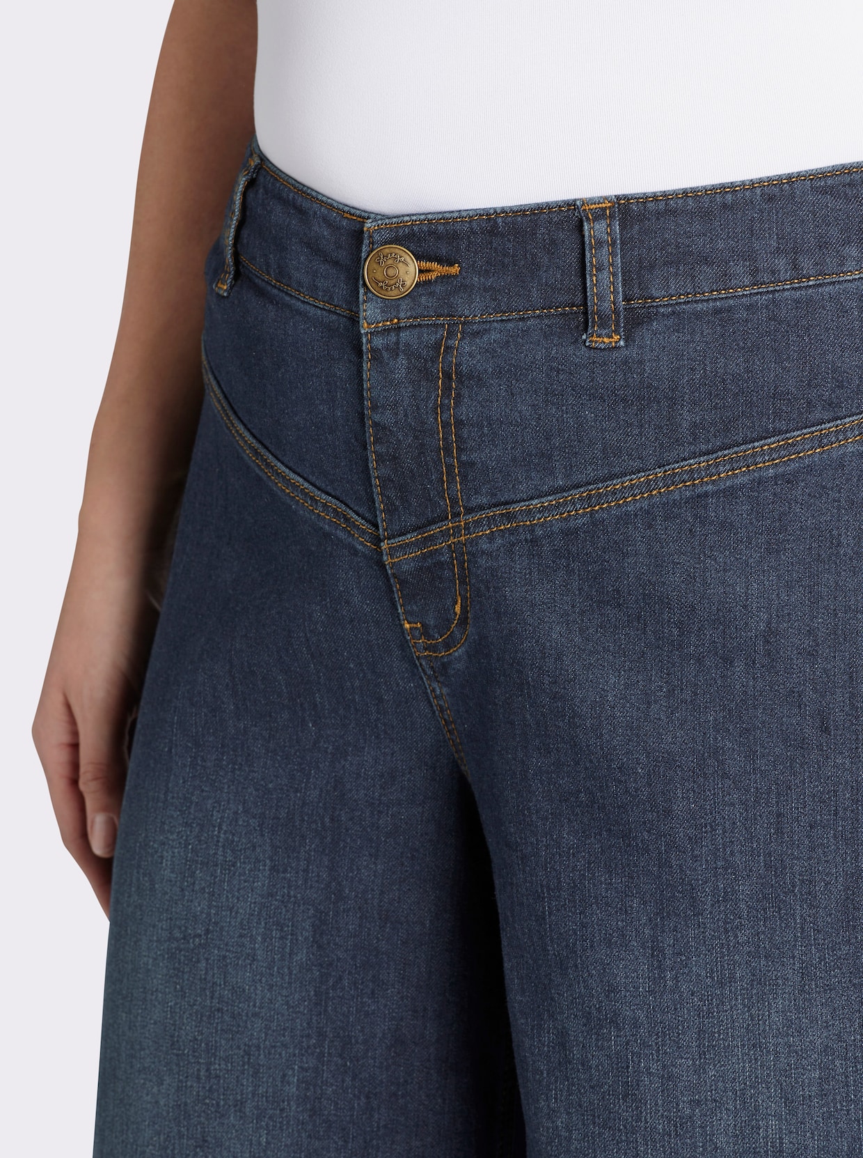 sheego Jean avec jambes larges - bleu foncé