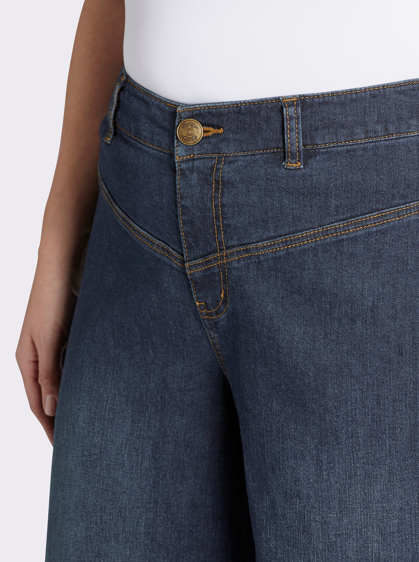 sheego Jeans mit durchgehend weitem Bein - dark blue