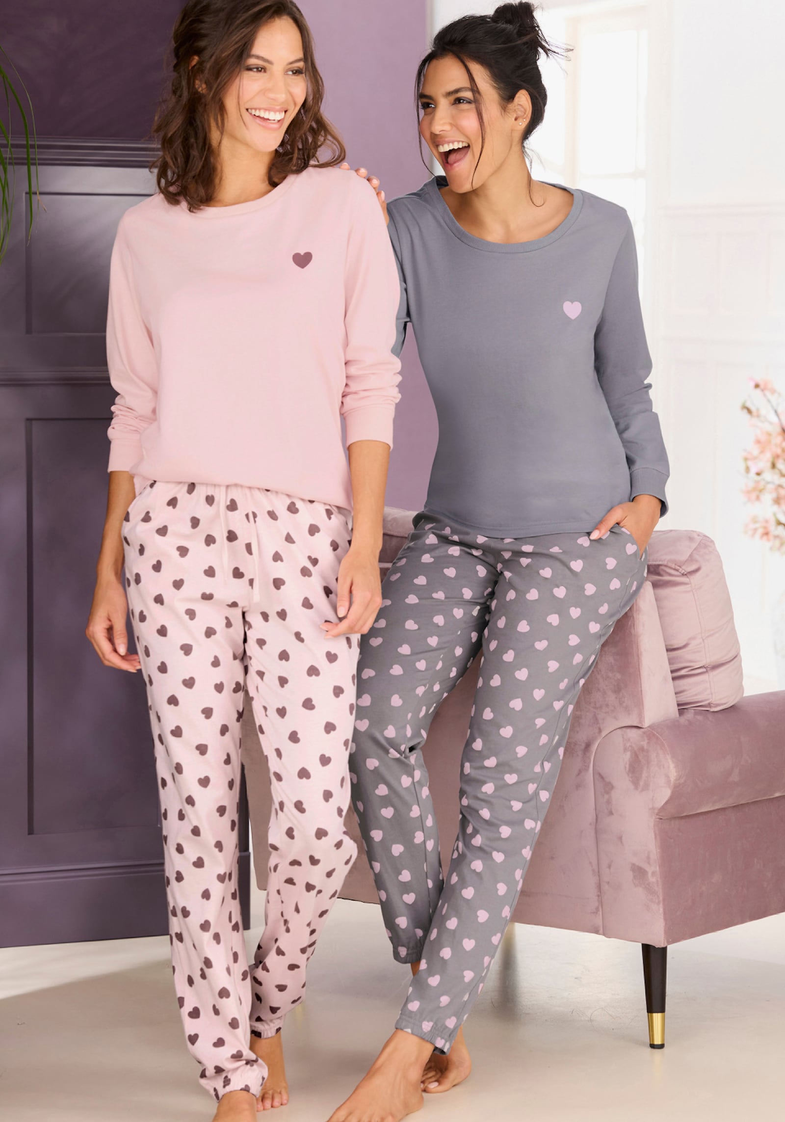 Vivance Dreams Pyjama - taupe + rose
