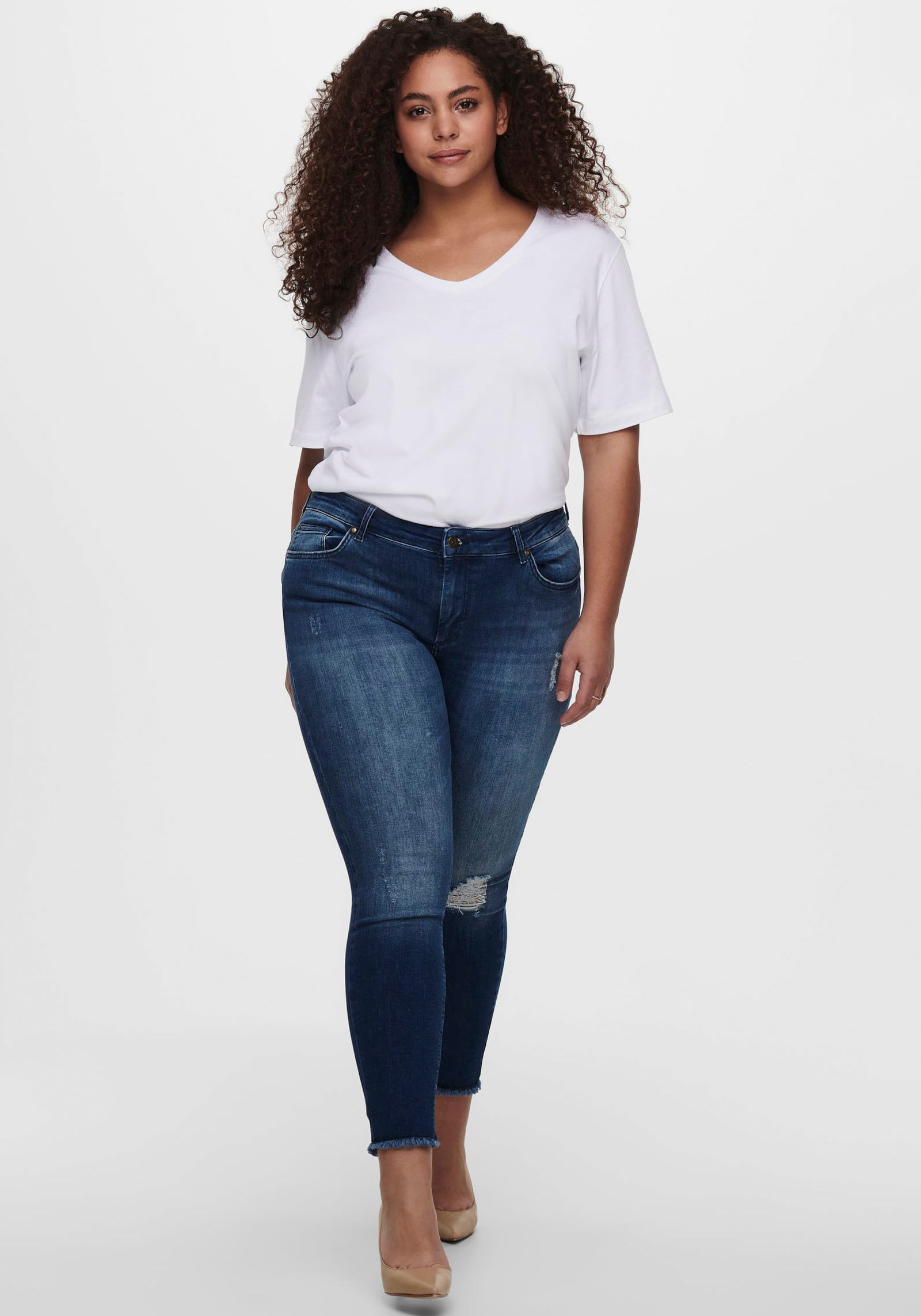 Skinny-fit-Jeans - blue-used