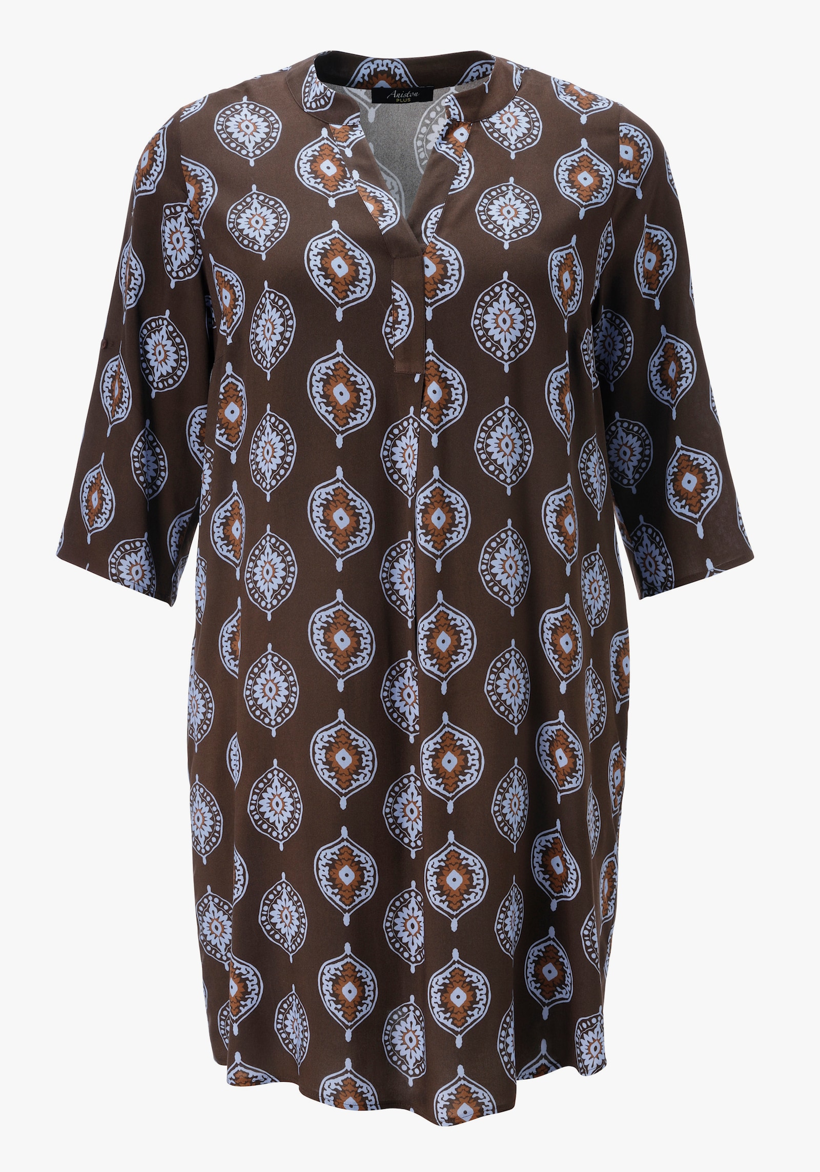 Aniston PLUS Druckkleid - braun-blau