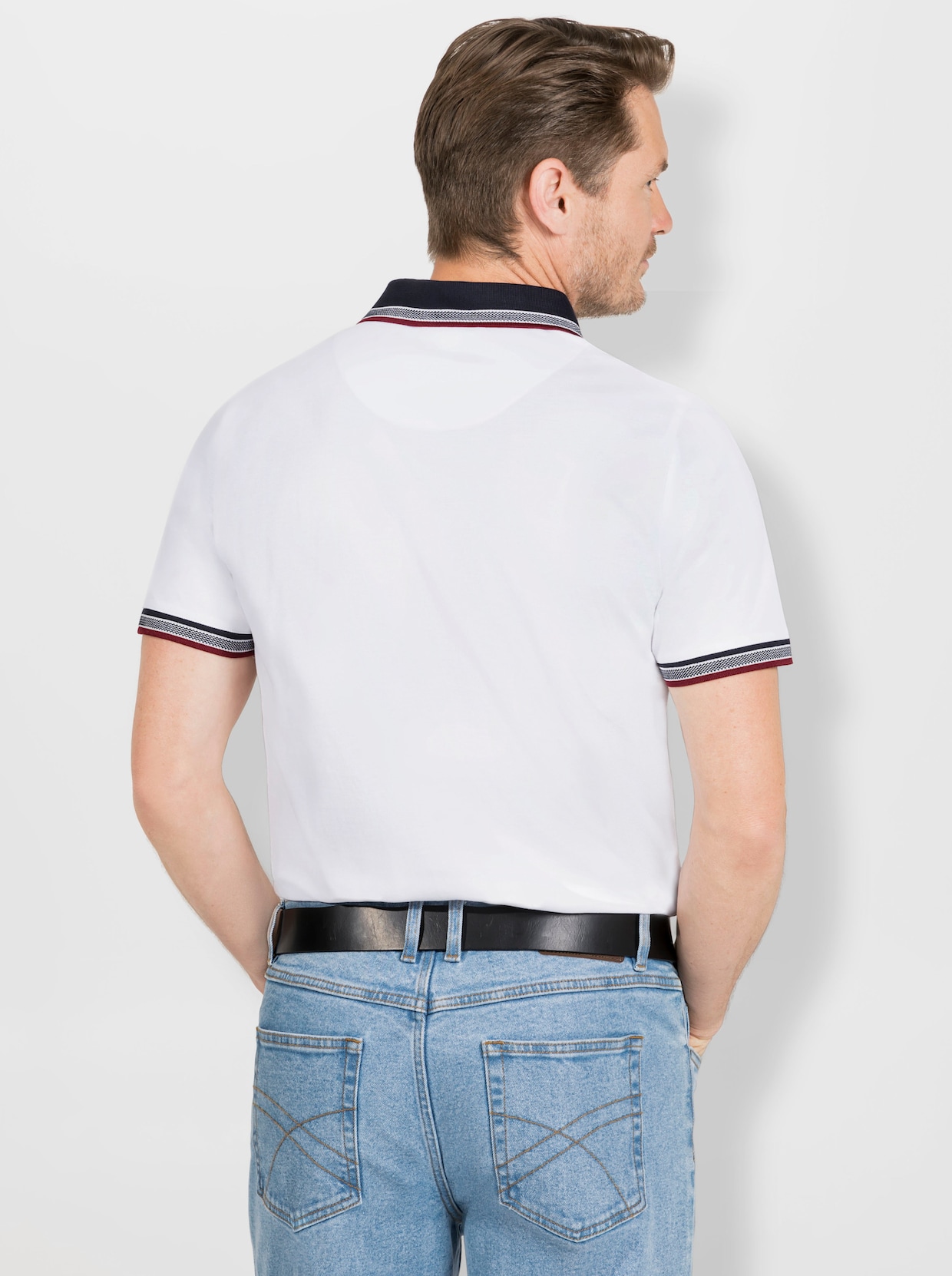 Marco Donati Poloshirt met korte mouwen - wit