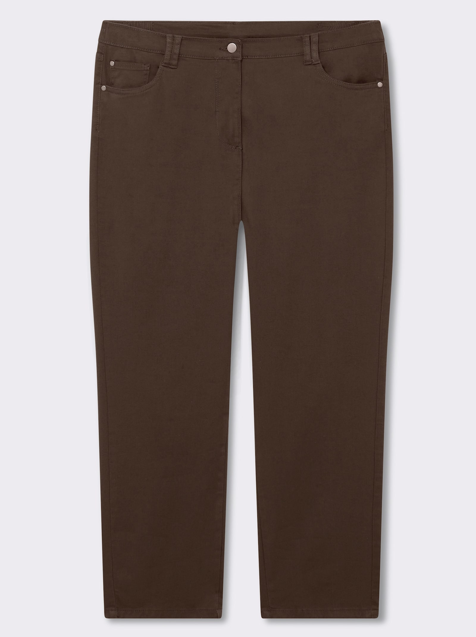 5-Pocket-Jeans mit Stickerei-Motiv - schoko