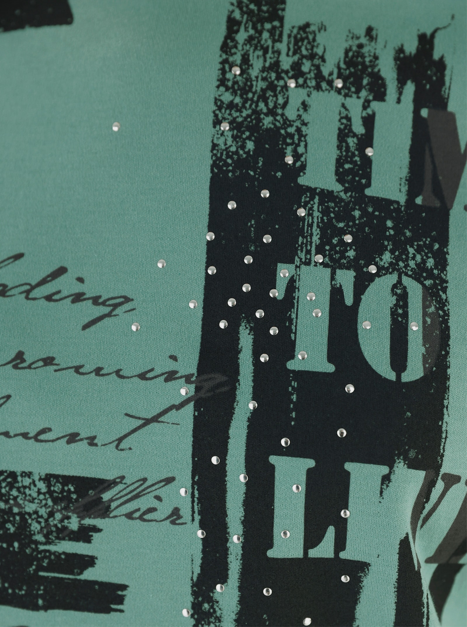 Sweatshirt mit grafischem Druck - salbei