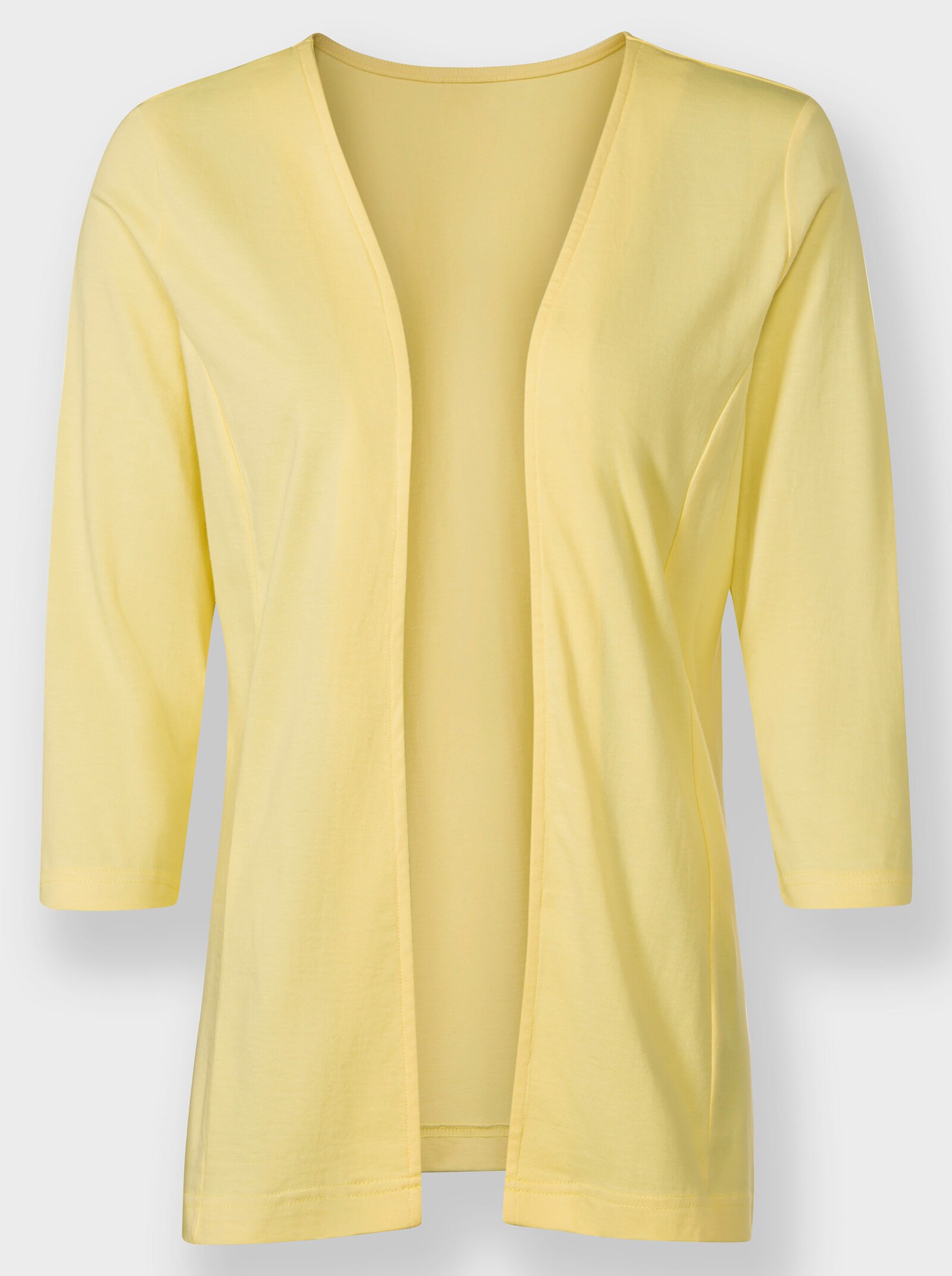 Shirtjacke in offener Form - zitrone