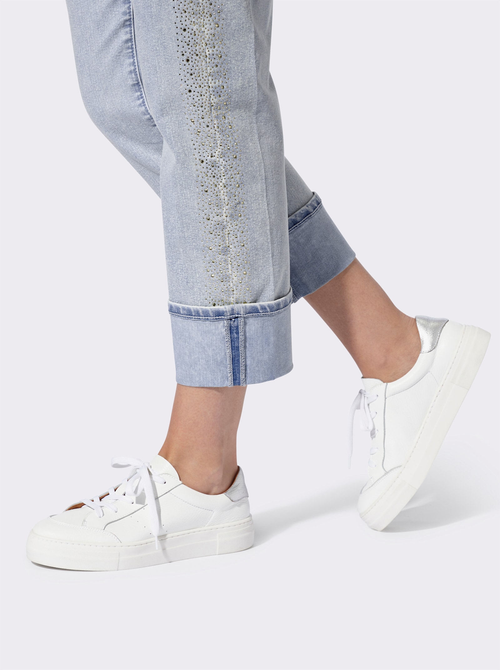 heine Jeans mit fixiertem Umschlag - blue-bleached