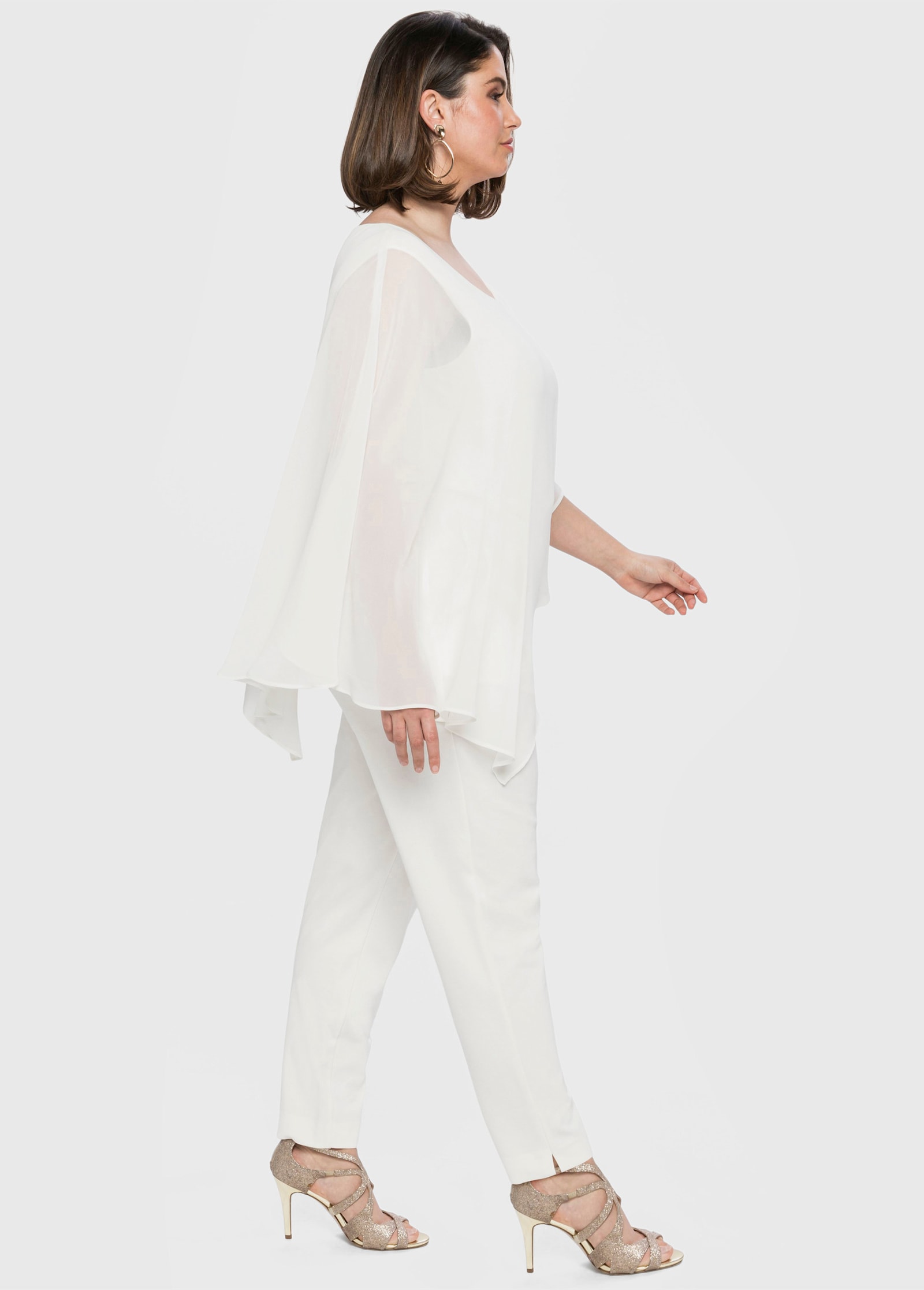 sheego Jumpsuit im Lagenlook - offwhite