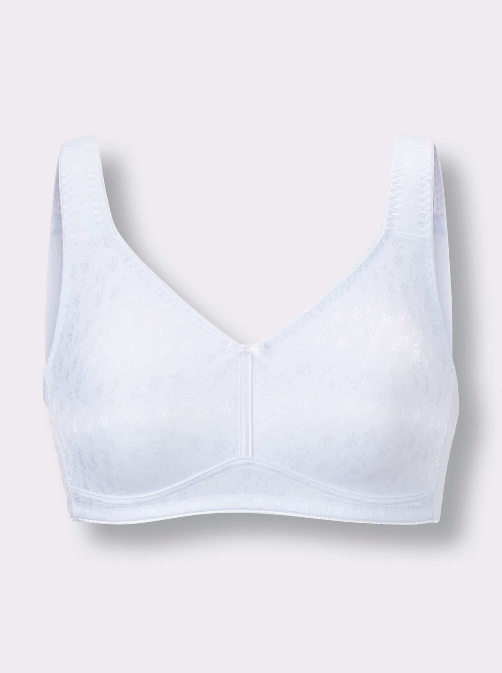 wäschepur Komfort-BH ohne Bügel mit Jacquard-Muster - weiß
