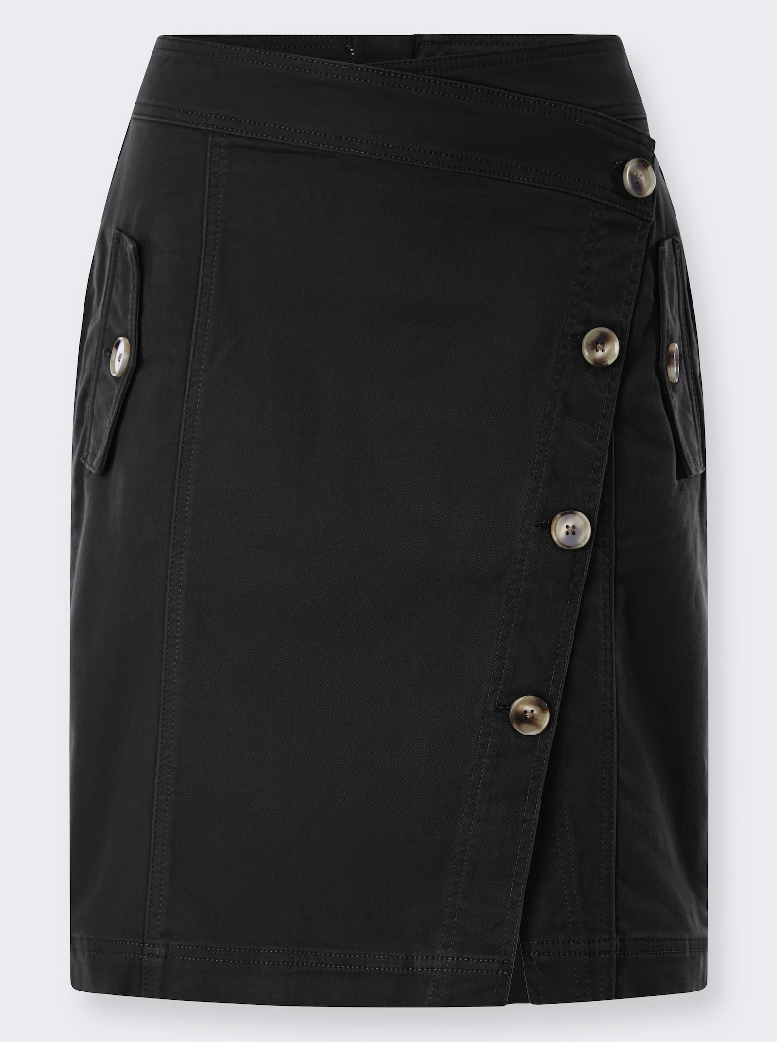 heine Jupe avec patte de boutonnage - noir