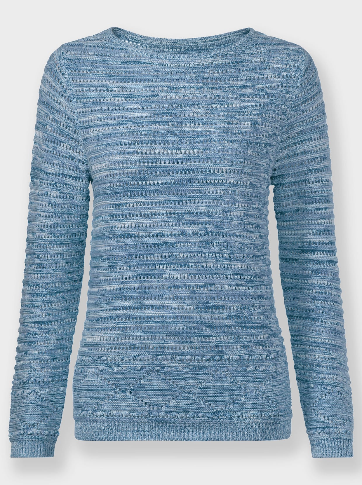 Pullover - ecru-aqua-meliert