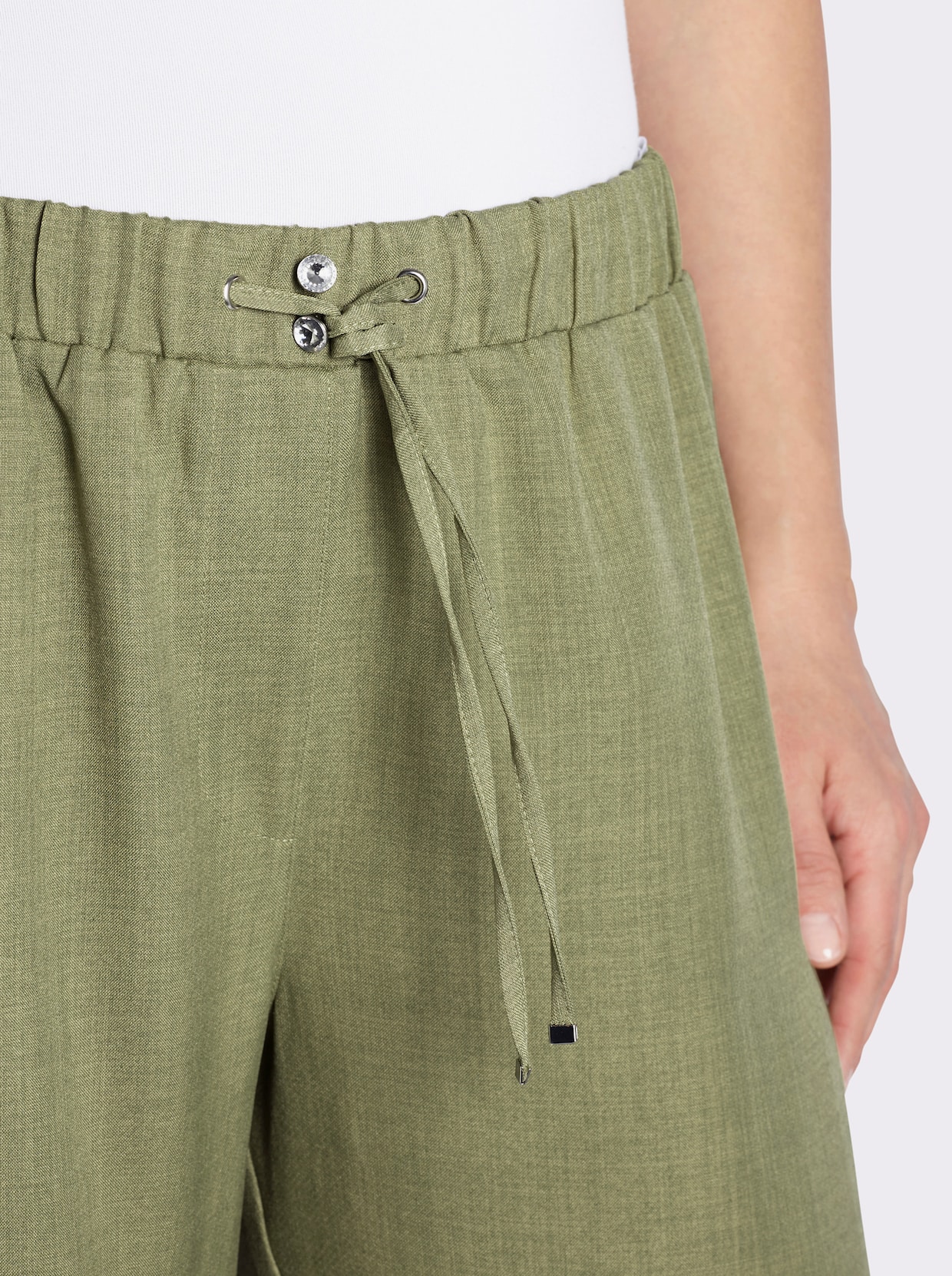 sheego Schlupfhose mit weitem Bein - schilf-champagner-meliert