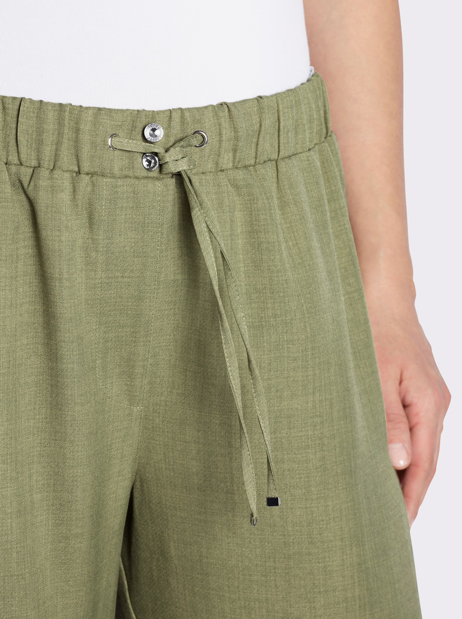 sheego Schlupfhose mit weitem Bein - schilf-champagner-meliert