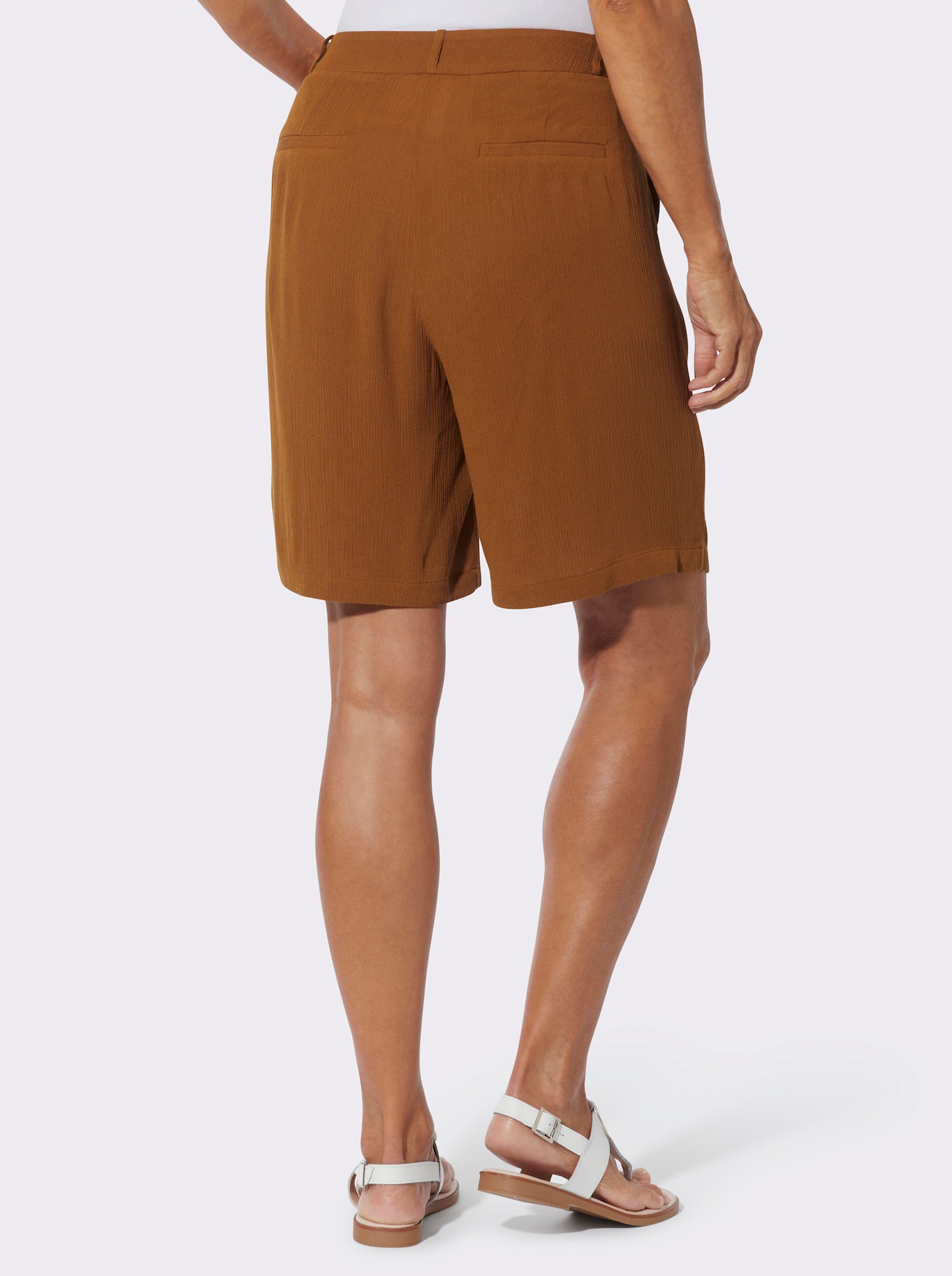 Bermudas aus reiner Viskose - cognac