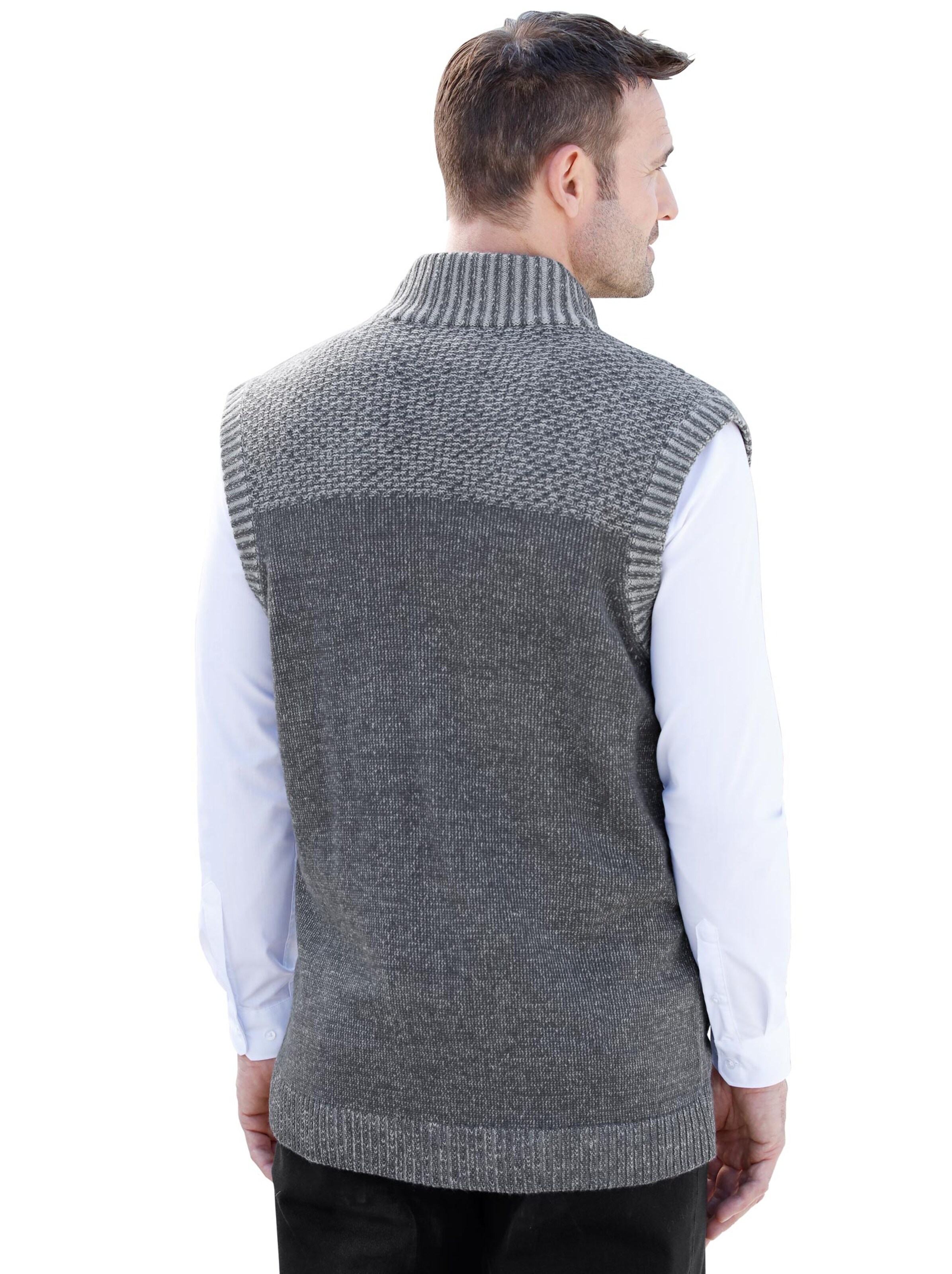 Strickweste - grau-meliert