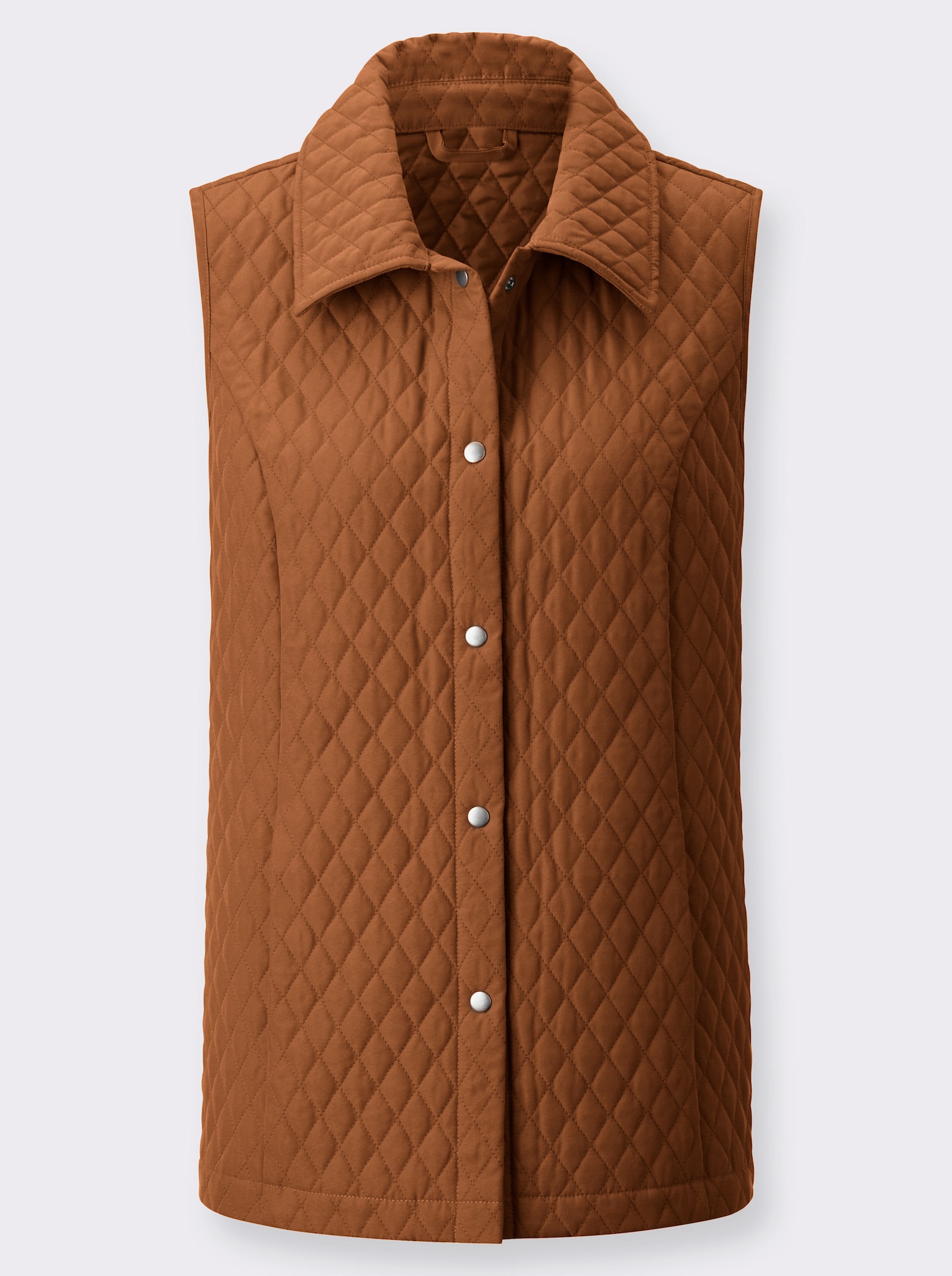 Steppweste aus pflegeleichter Microfaser - cognac