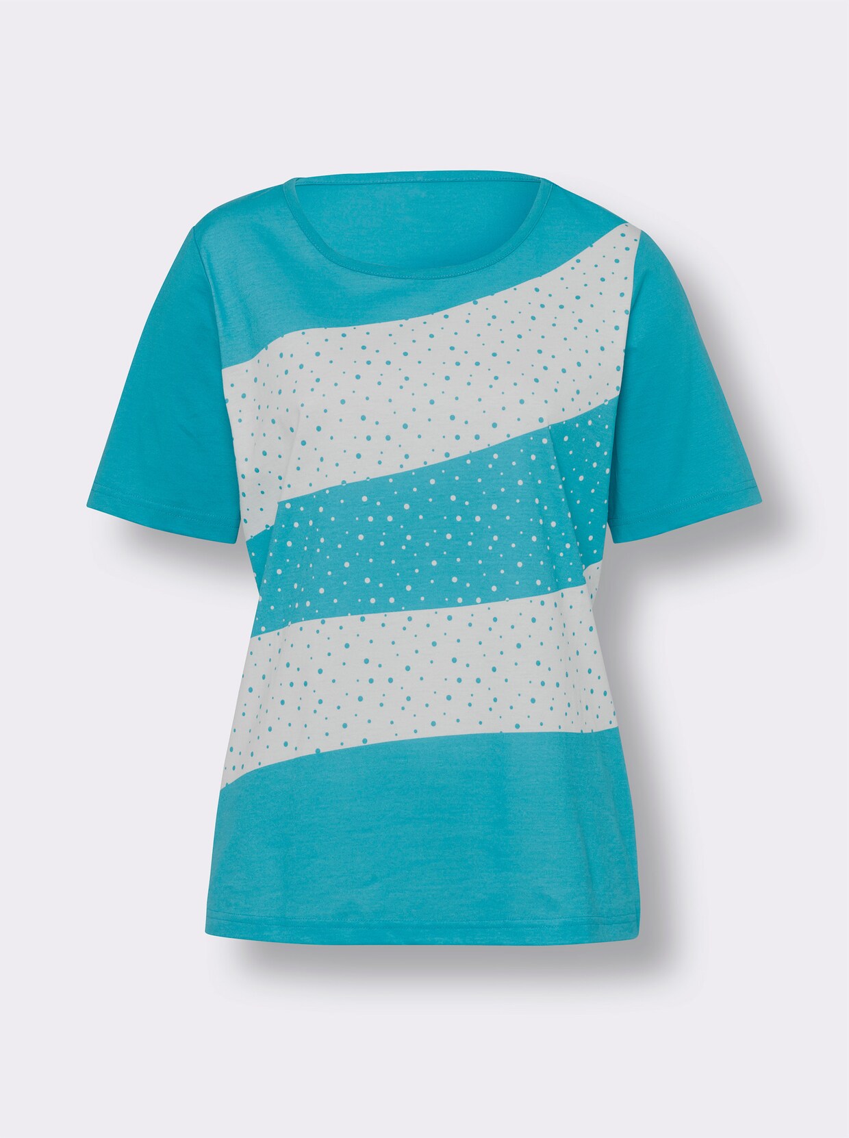 Shirt - turquoise/wit