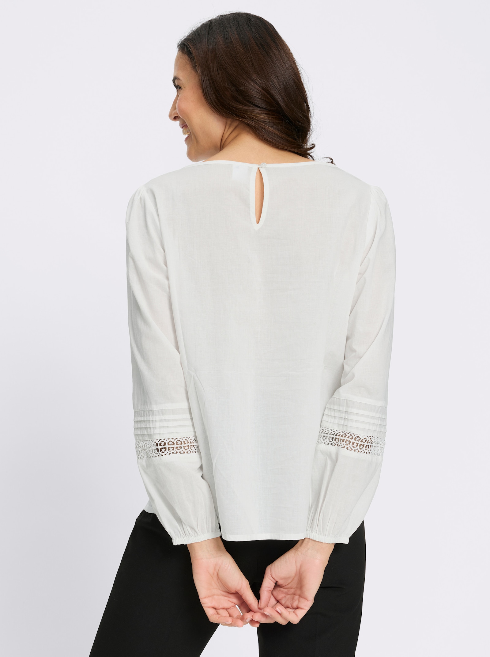 Spitzenbluse - ecru